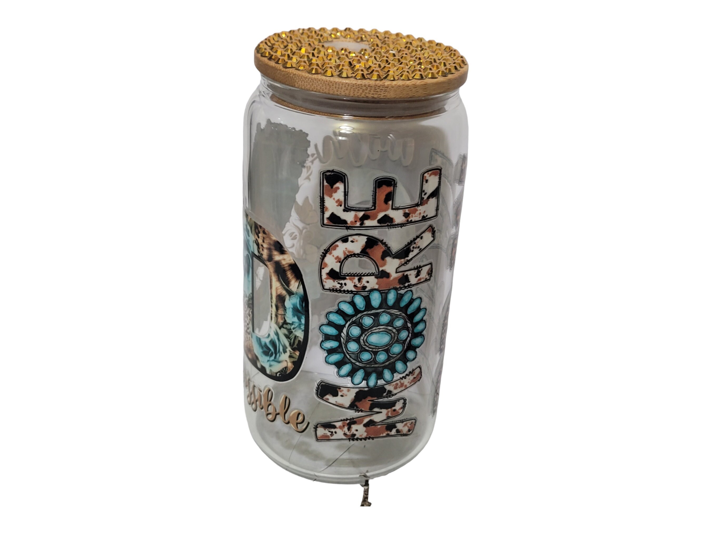 PRAY WITH God ,BeerCan,Glass,Ice Coffee Glass,Housewarming Gift, Afrocentric, Afro view 2
