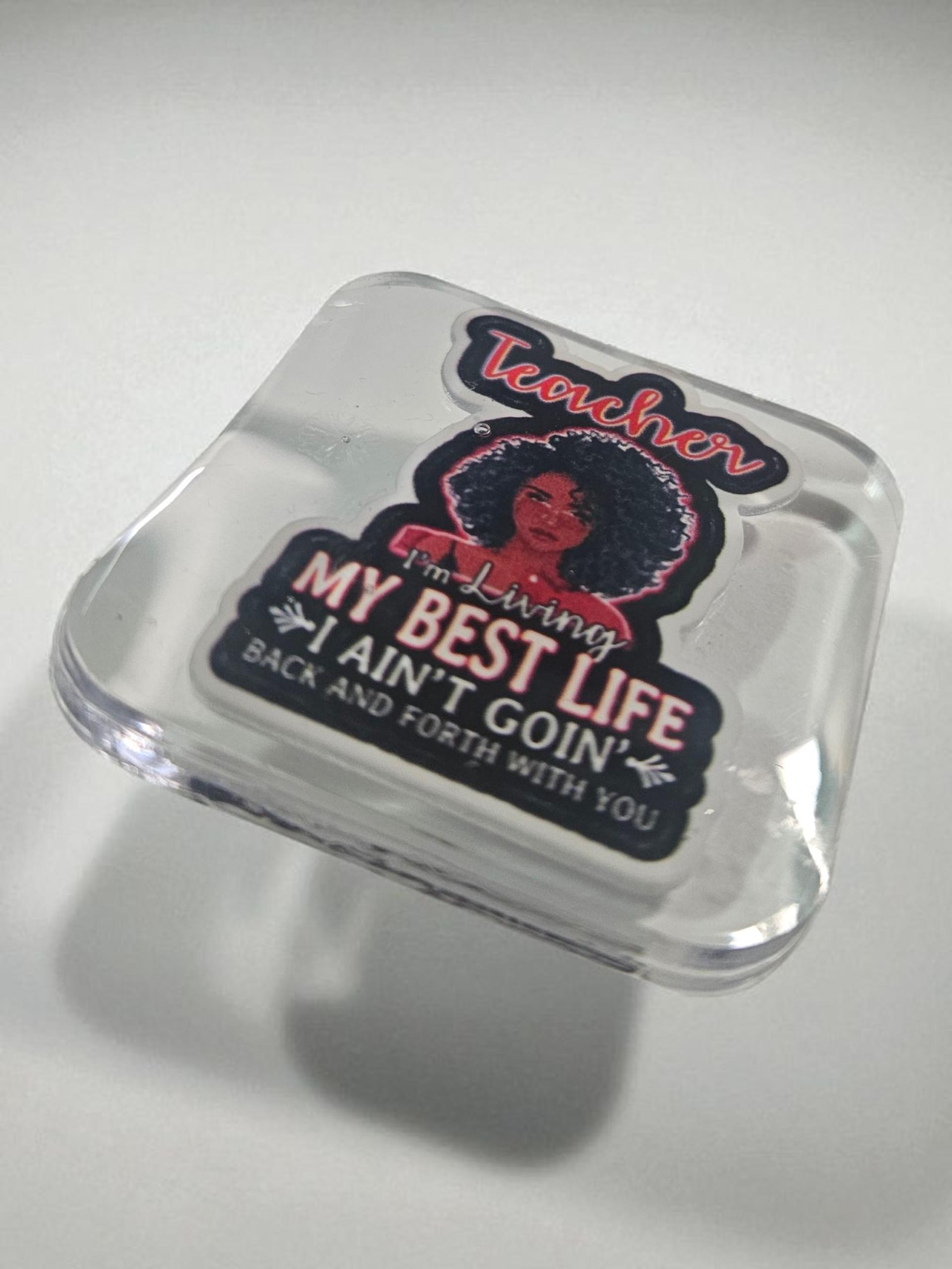 Teacher Afrocentric Resin Lapel Pin