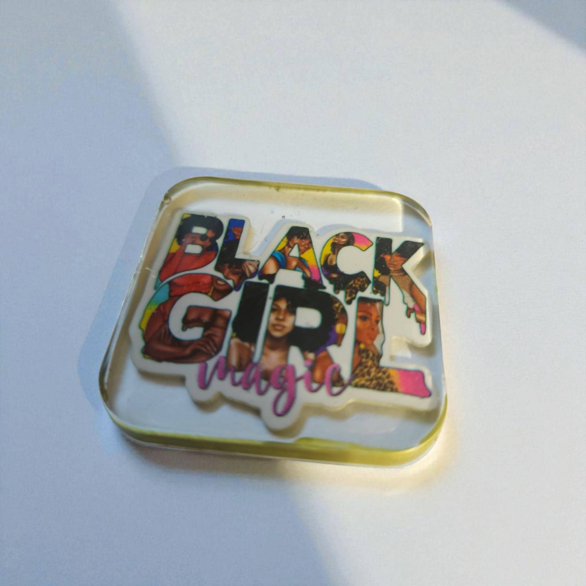 BLACK GIRL Magic Afrocentric Resin Lapel Pin view 2