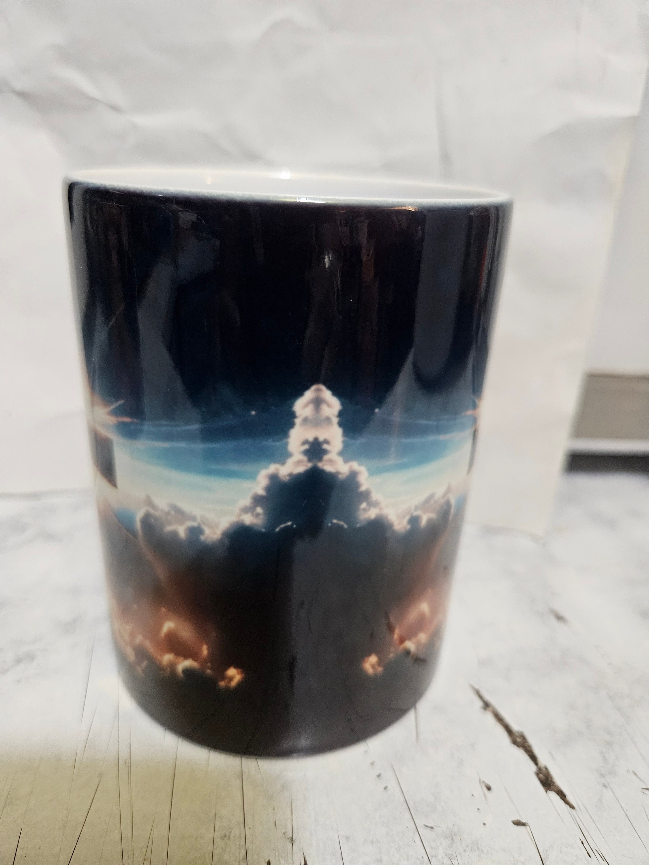3D Christian Cross in Heaven Coffee Mug, Afro American Coffee Mug,Black Woman Boss, Free Matching Coaster view 3