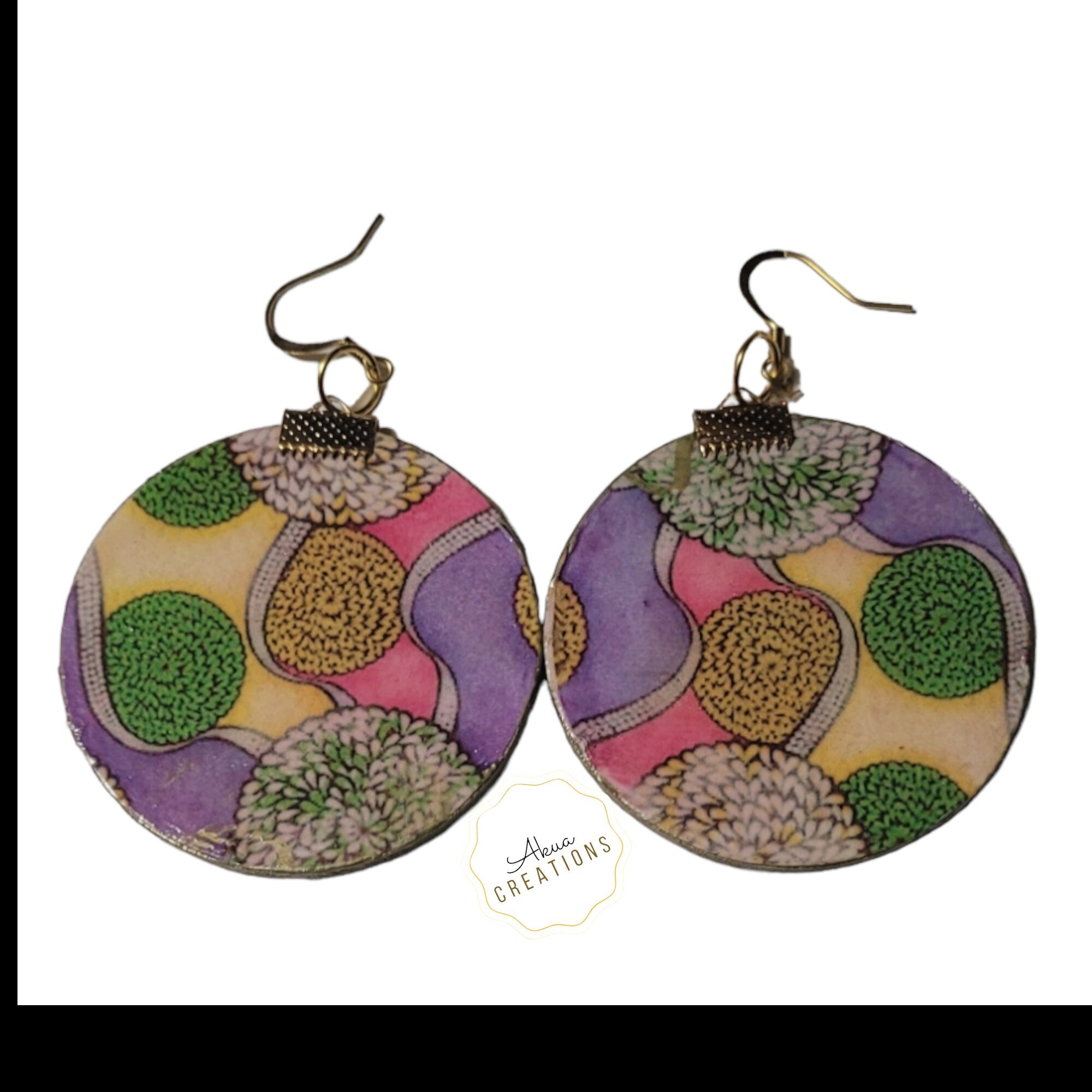 Afrocentric Statement Earrings, Earrings,Paper and Wood
