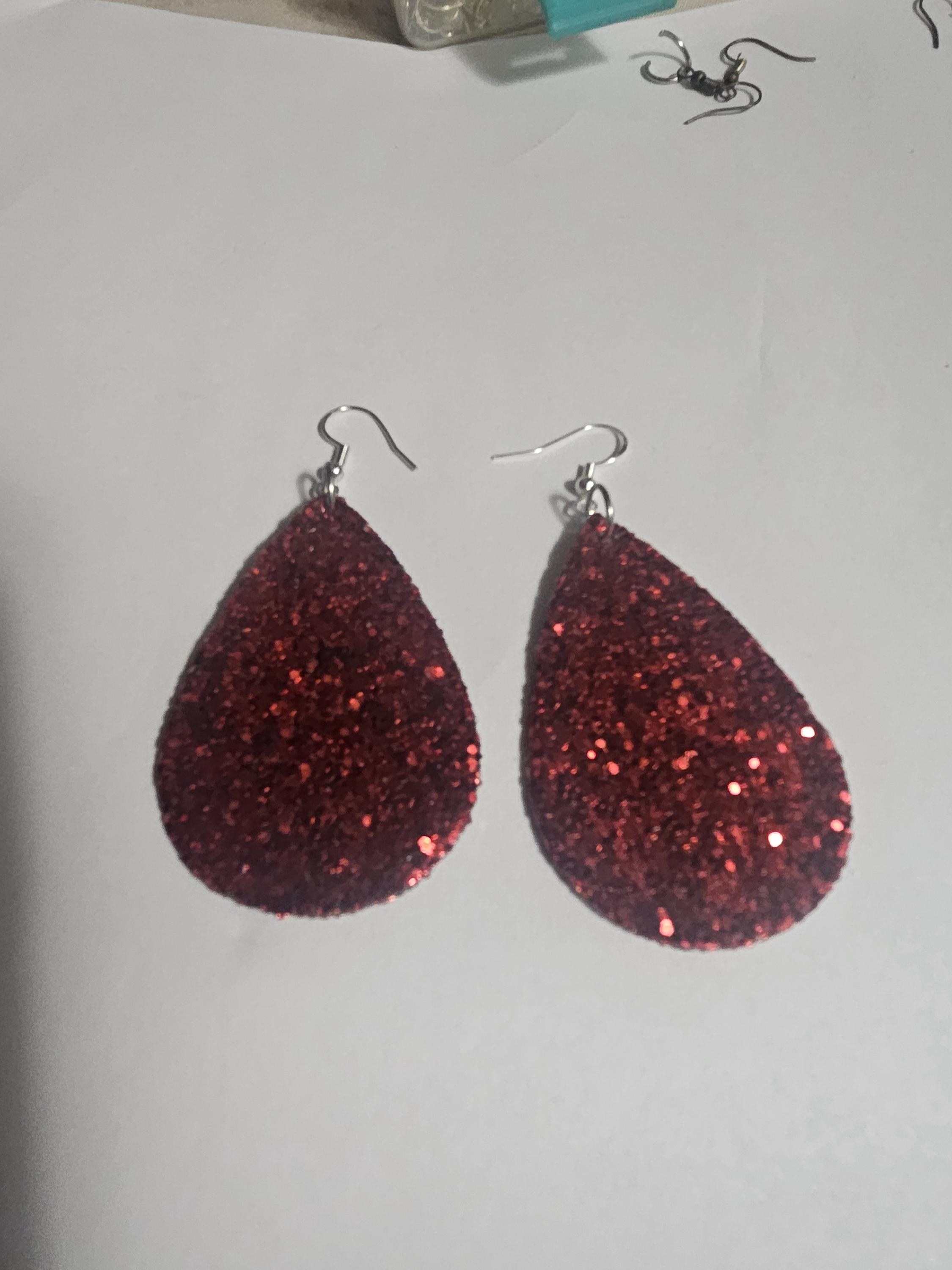 Glitter Tear Drop Earrings view 3