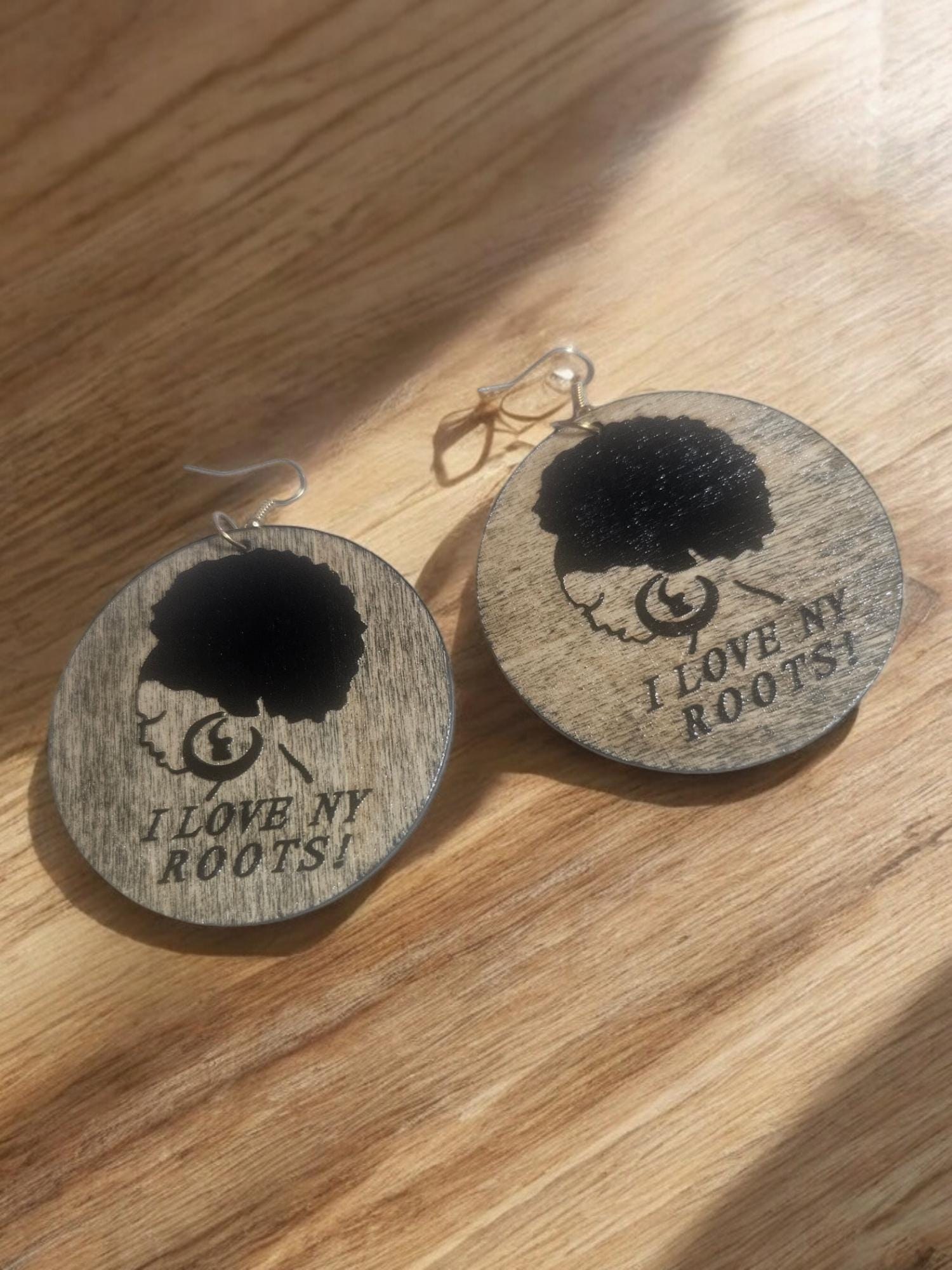 I love my Roots Wood Earring Wood Queen Hoop Earrings, Hoop Earrings, Dangle Earrings, Ethnic Earring view 2