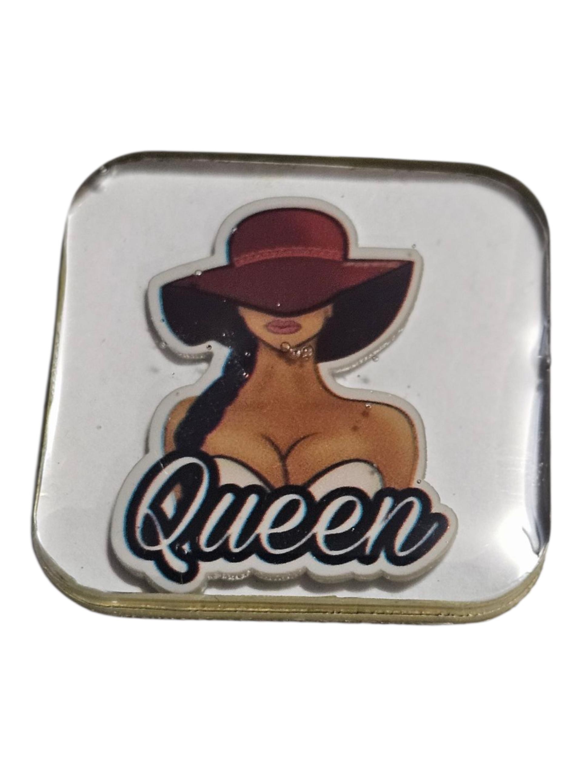 Queen Afrocentric Resin Lapel Pin view 2