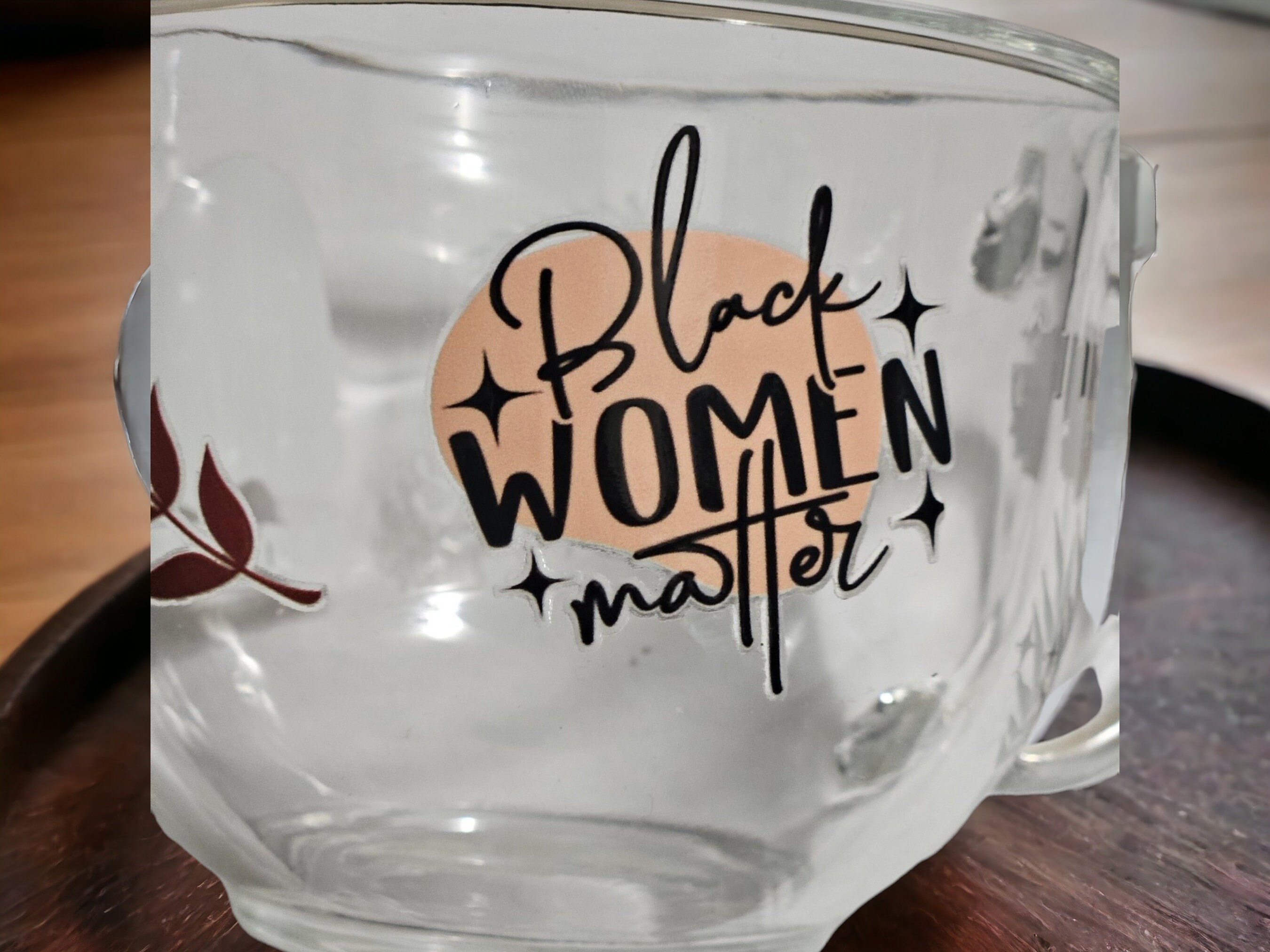 Affimation Afrocentric Glass Coffee Cup,Black Girl Magic,Glass Coffee mug