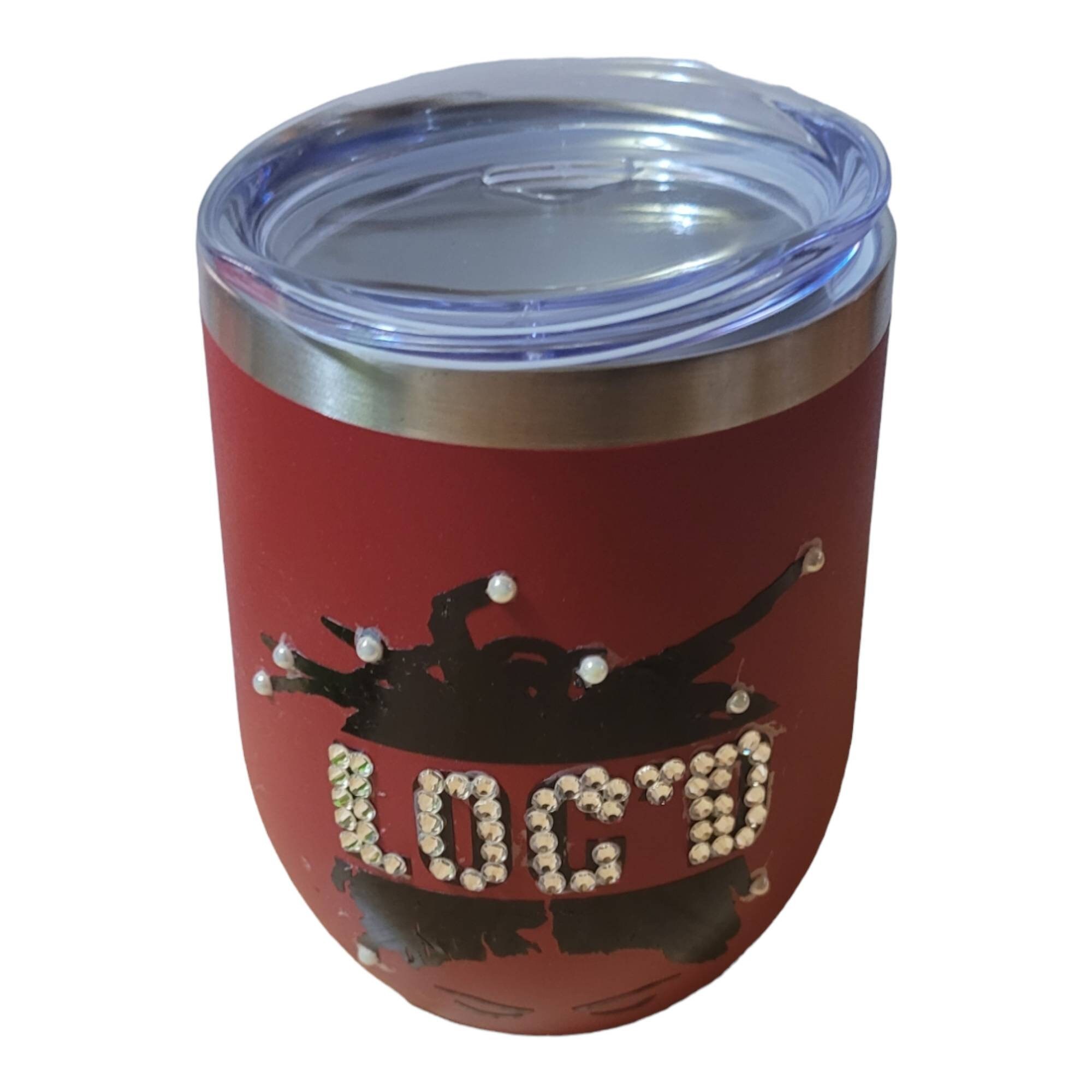 Loc'd Wine Tumber Rhinestone-Hot or Cold view 2