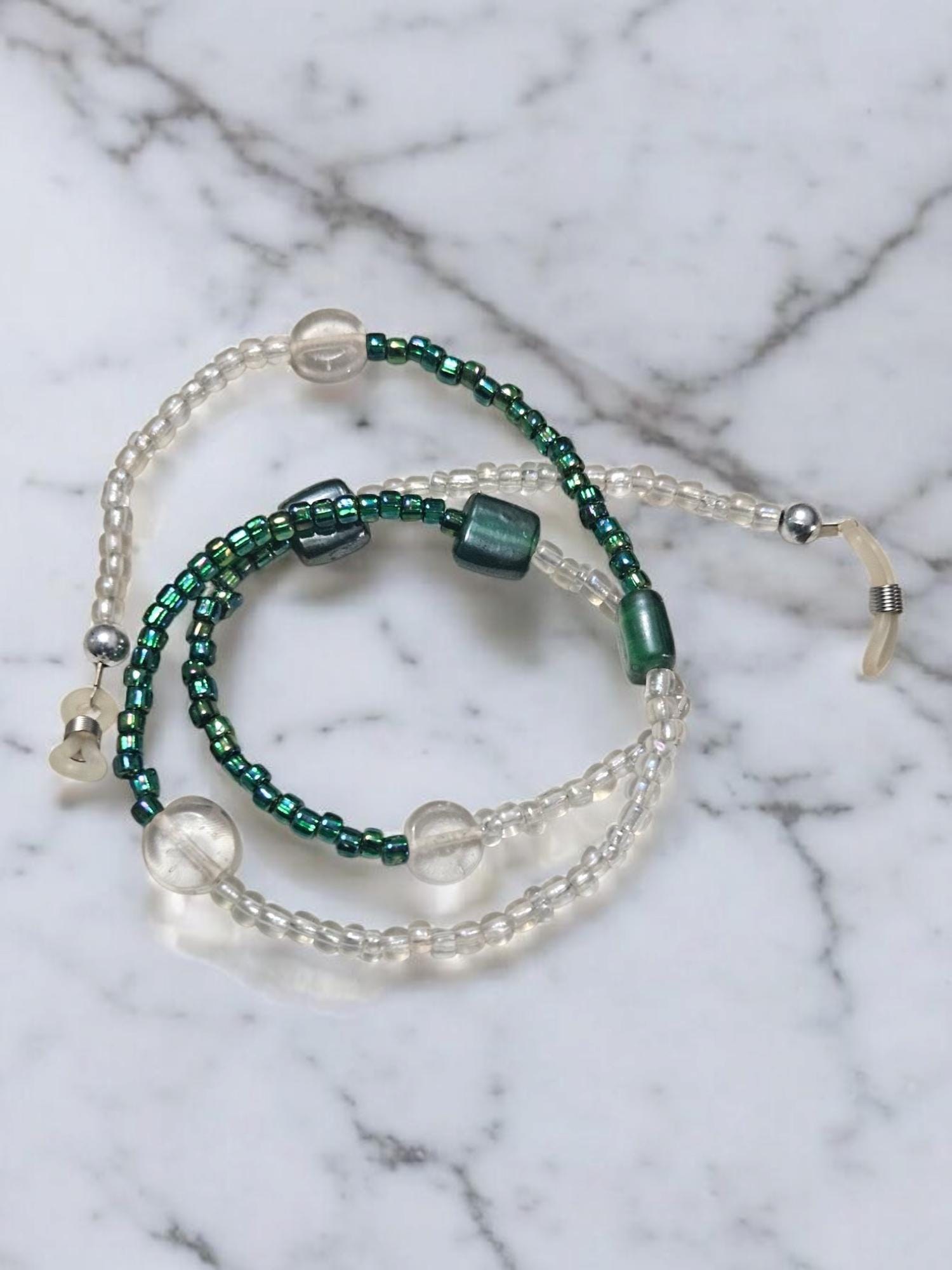 Elegant Beaded Eyeglass Chain – Stylish Glasses Holder for Women | Handmade Eyewear Accessory view 3