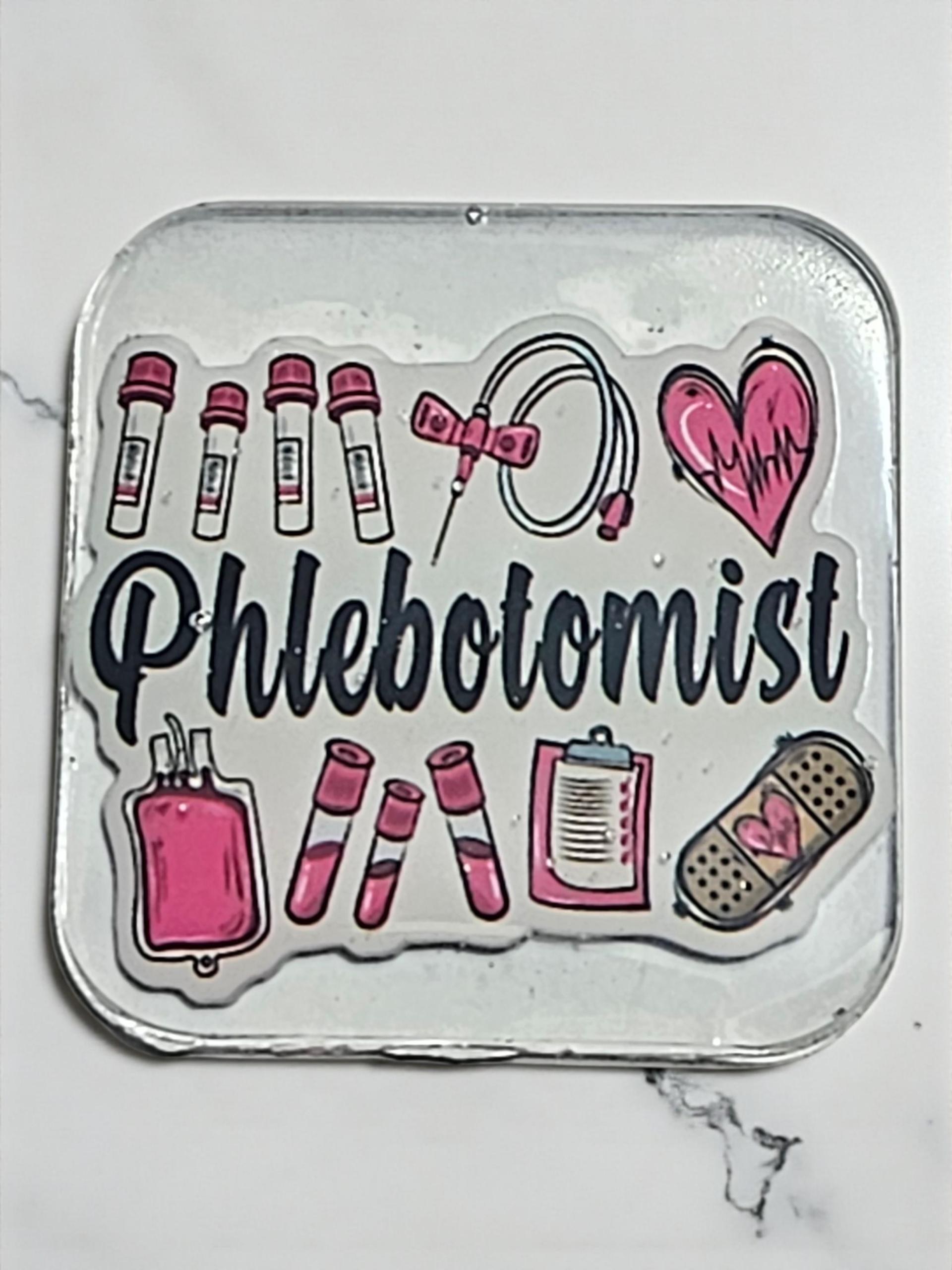 Phlebotomist Afrocentric Resin Lapel Pin view 2