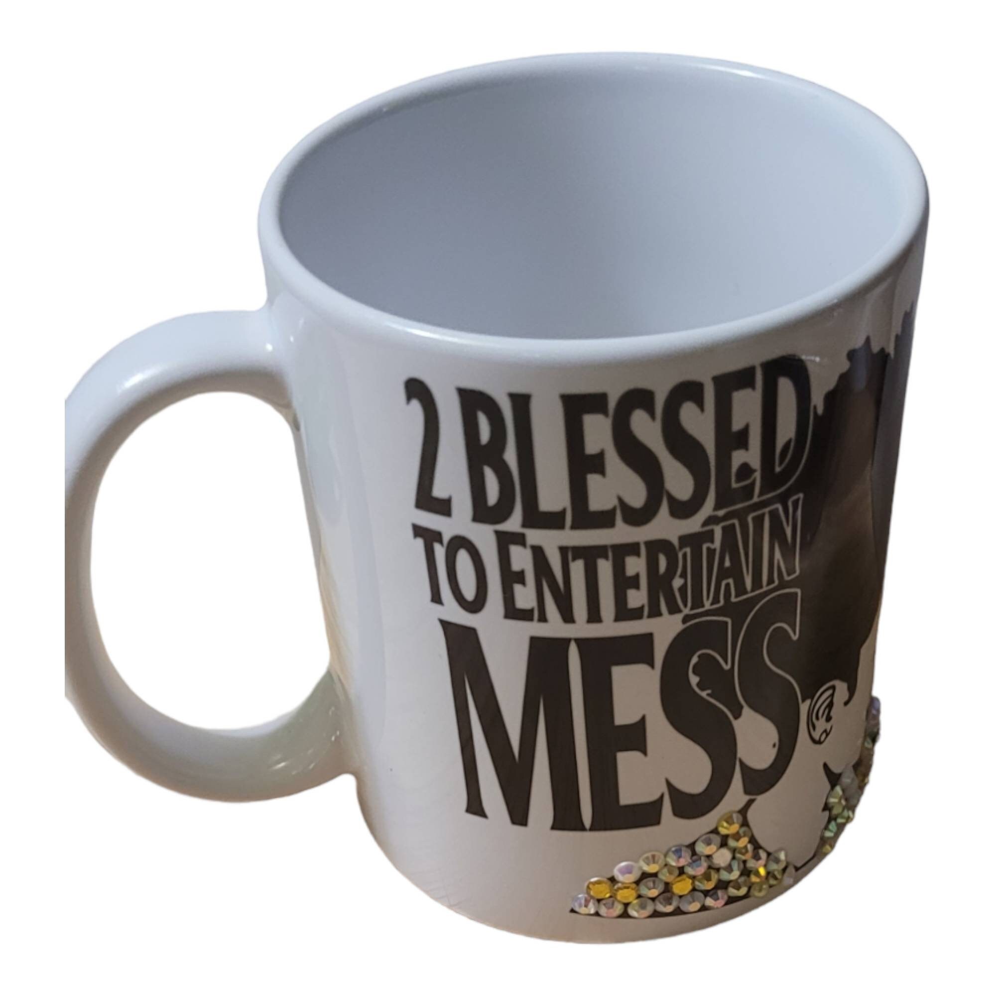 Too Bless to Entertain Mess Bling Coffee Mug, Afro American Coffee Mug,Black Woman Boss. Ready to Ship view 2