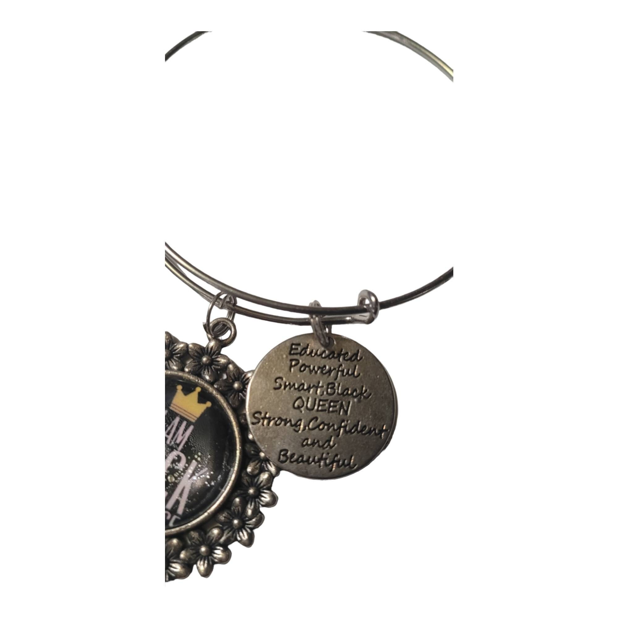 Adjustable African Charm Bracelet _Melanin Magic , Stainless Steel Adjustable BraceletFree shipping view 2