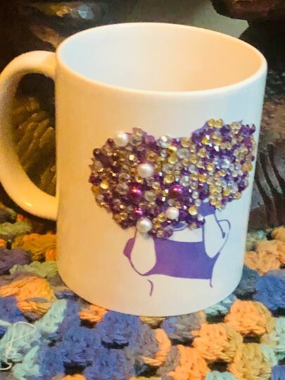 Sip in Style: Bedazzled Afrocentric Coffee Mugs" Afro American Coffee Mug,Black Woman Boss view 3
