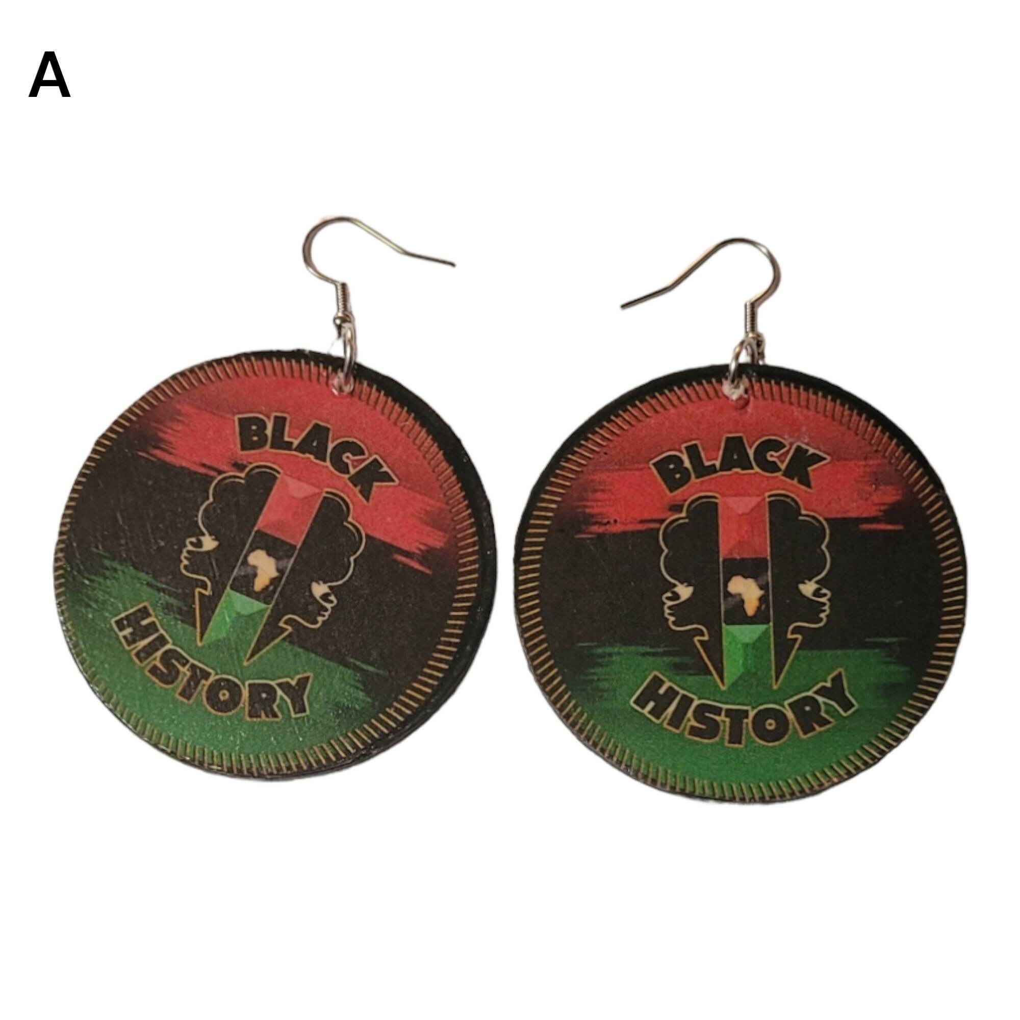 Afrocentric Statement Earrings,Design on both sides Earrings,Paper and Wood,handmade