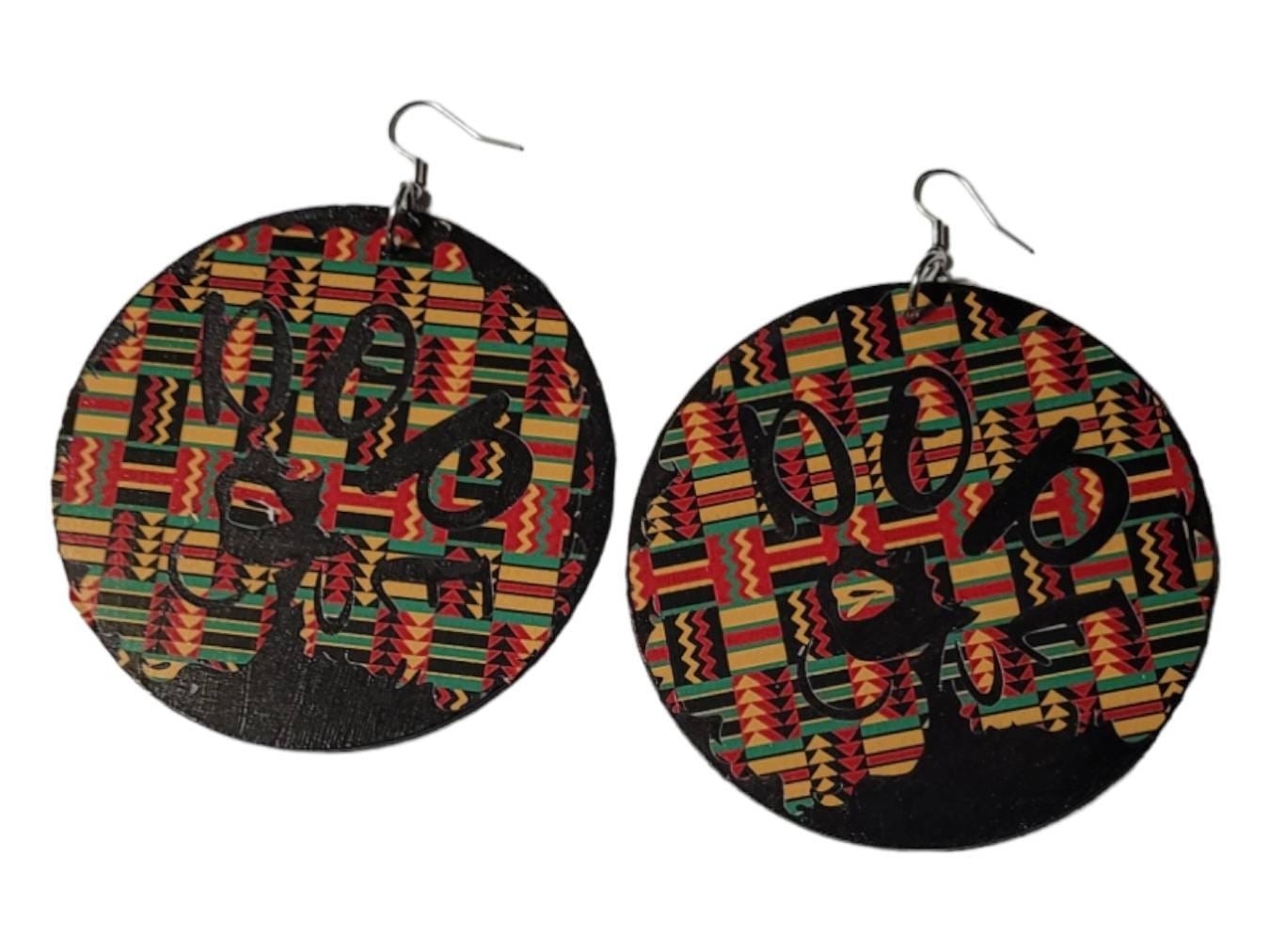 Dope woman wood Earrings ,Afrocentric Statement Earrings,Oversize Earrings