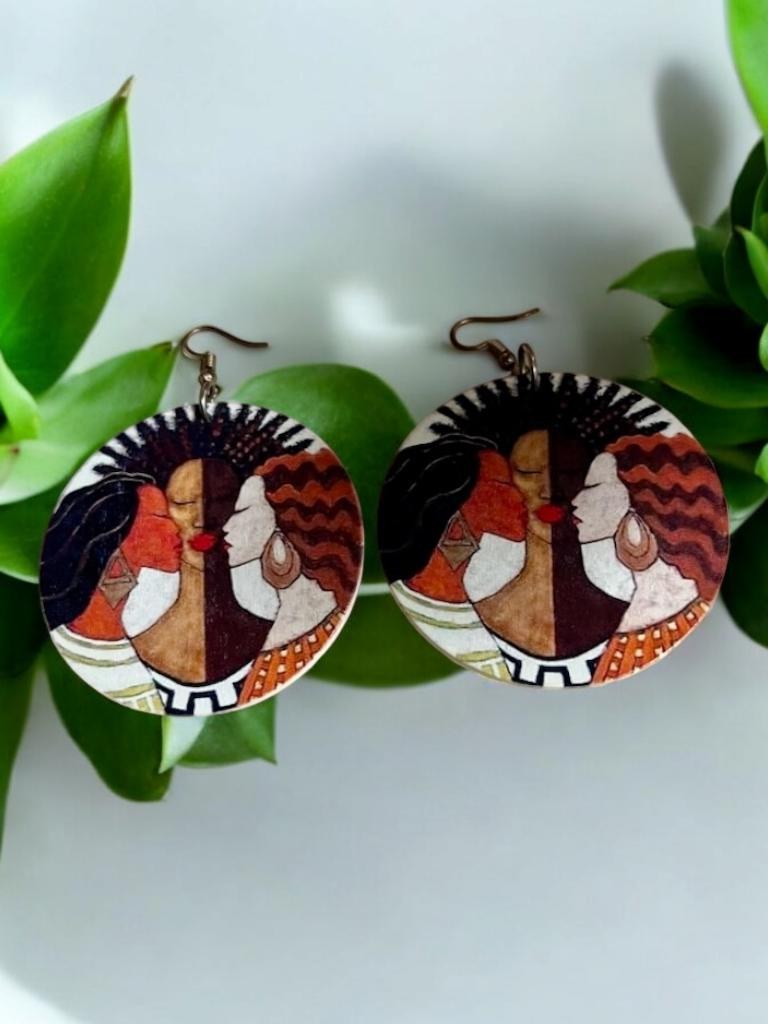 Afrocentric earrings , Afrocentric Jewelry, African Earrings view 2