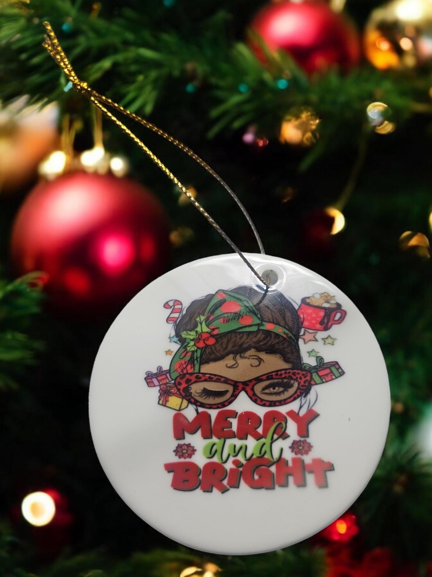 Handcrafted Ceramic Christmas Ornaments - Unique Holiday Decorations Afro American Christmas ornament