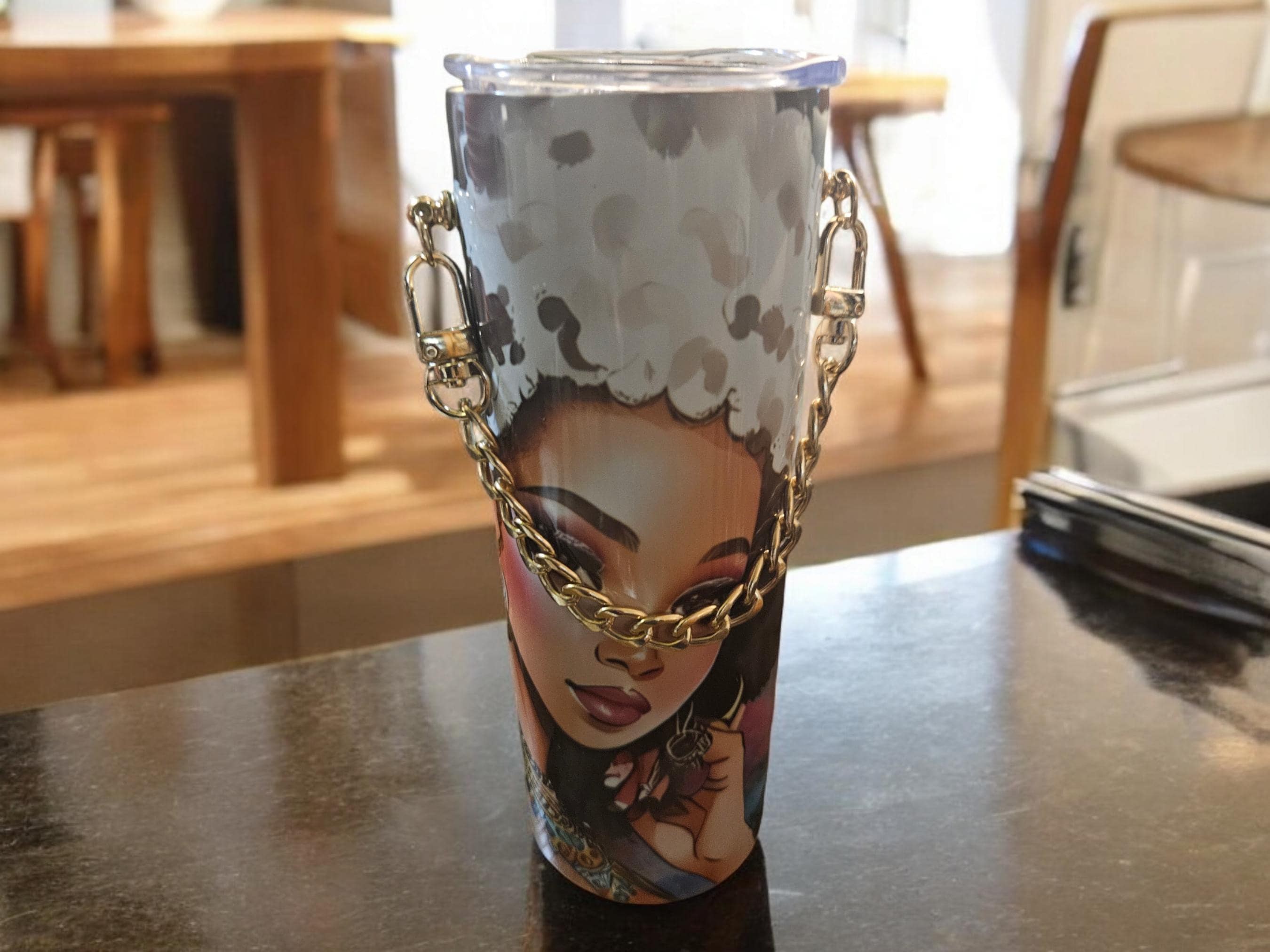 Chain Purse Afrocentric Woman 20 oz tumbler
