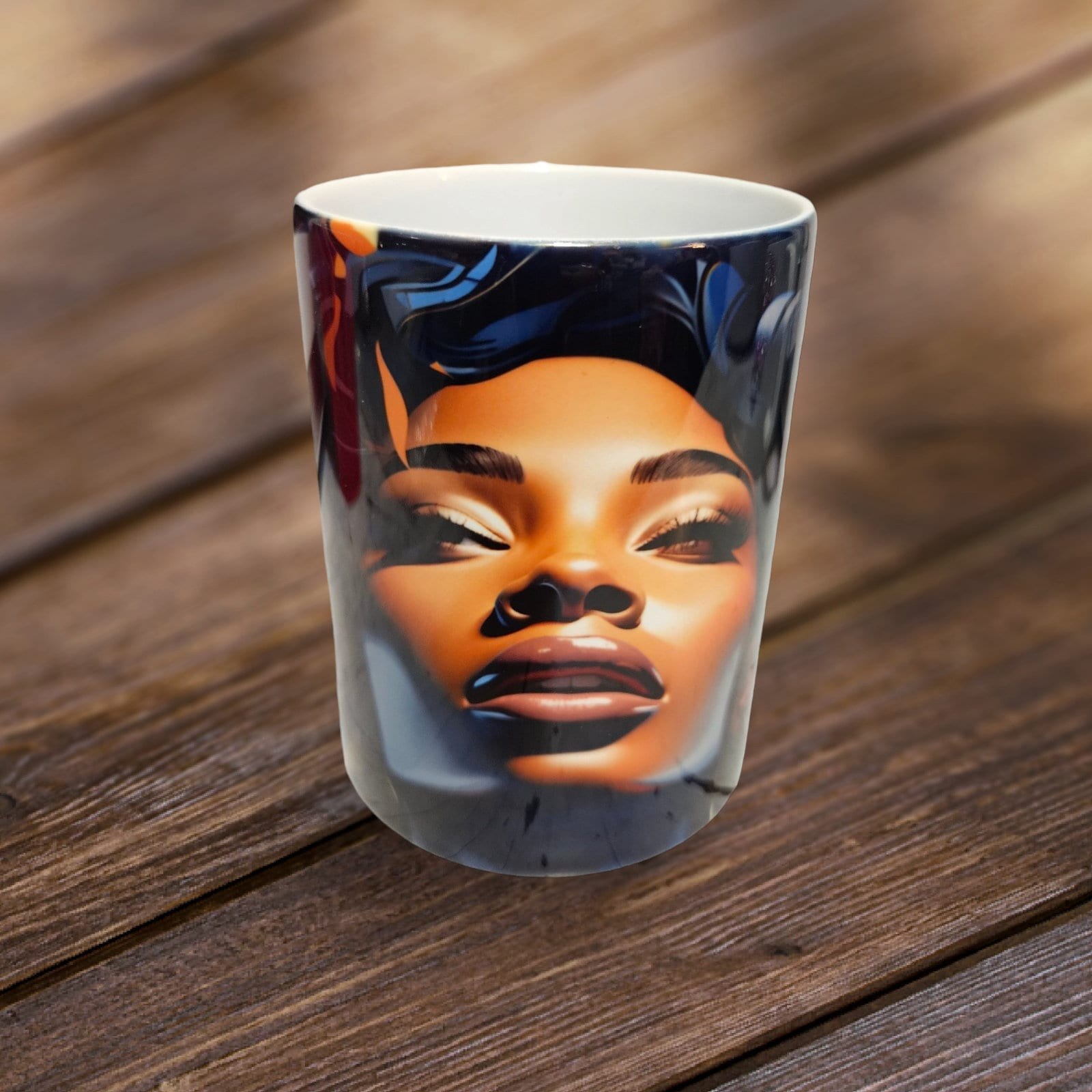 Sip in Style: 3D Afrocentric Elegance Mug - Elevate Your Coffee Experience!", Afro American Coffee Mug,Black Woman , Free matching coaster