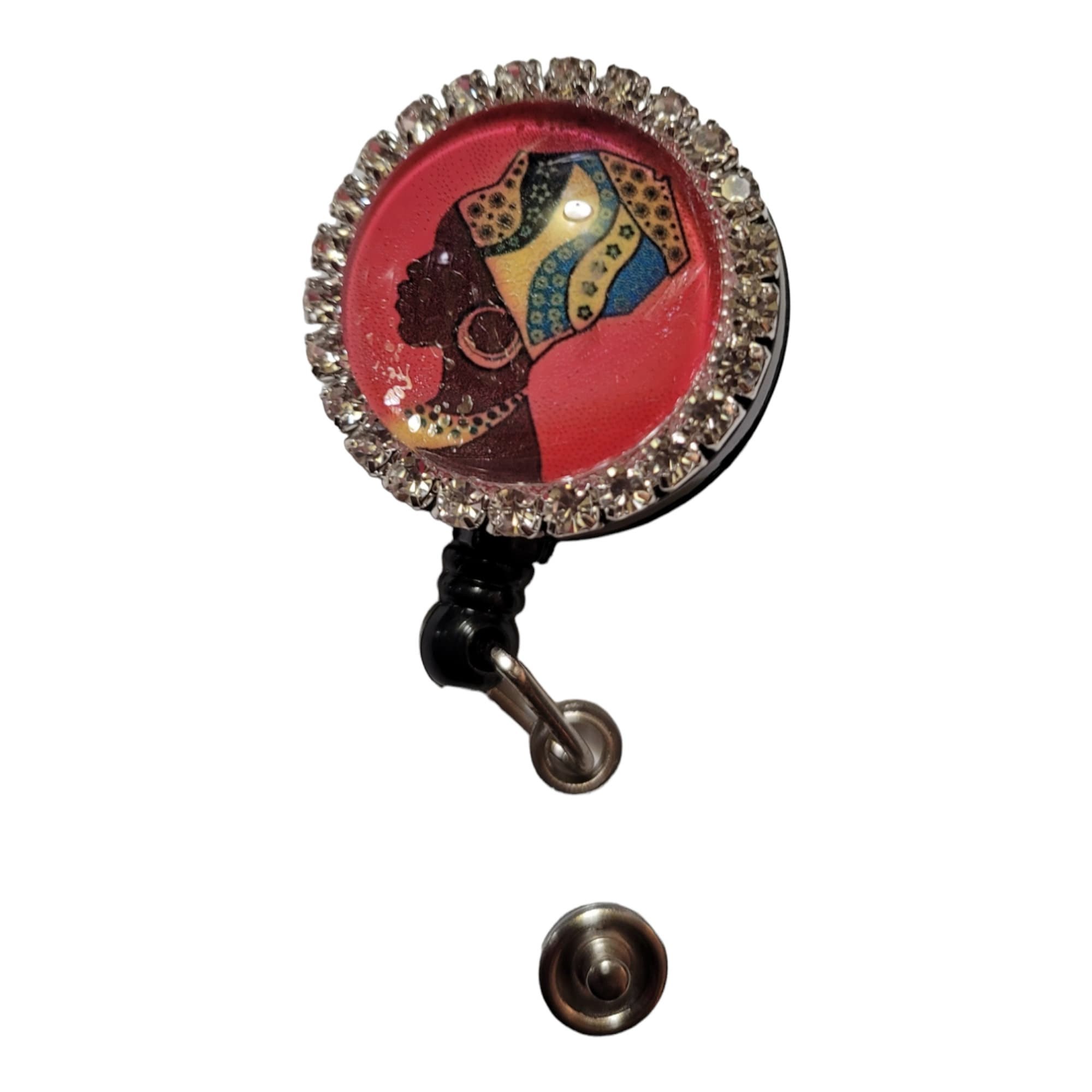 Afrocentric Woman ,African Woman, Badge Reels,Melanin,Badge,Afro woman