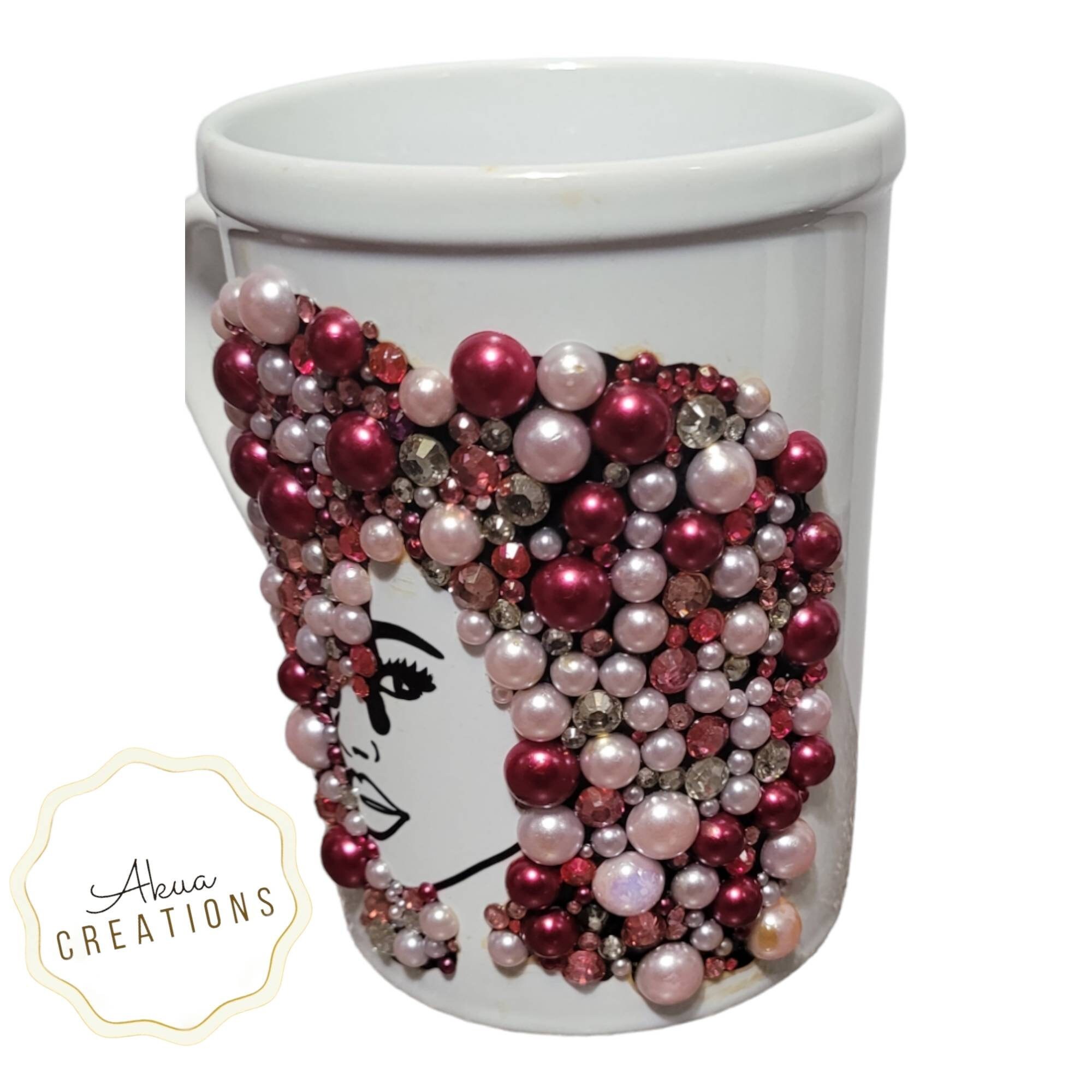 Afrocentric Bling Coffee Mug, Afro American Coffee Mug,Black Woman Boss