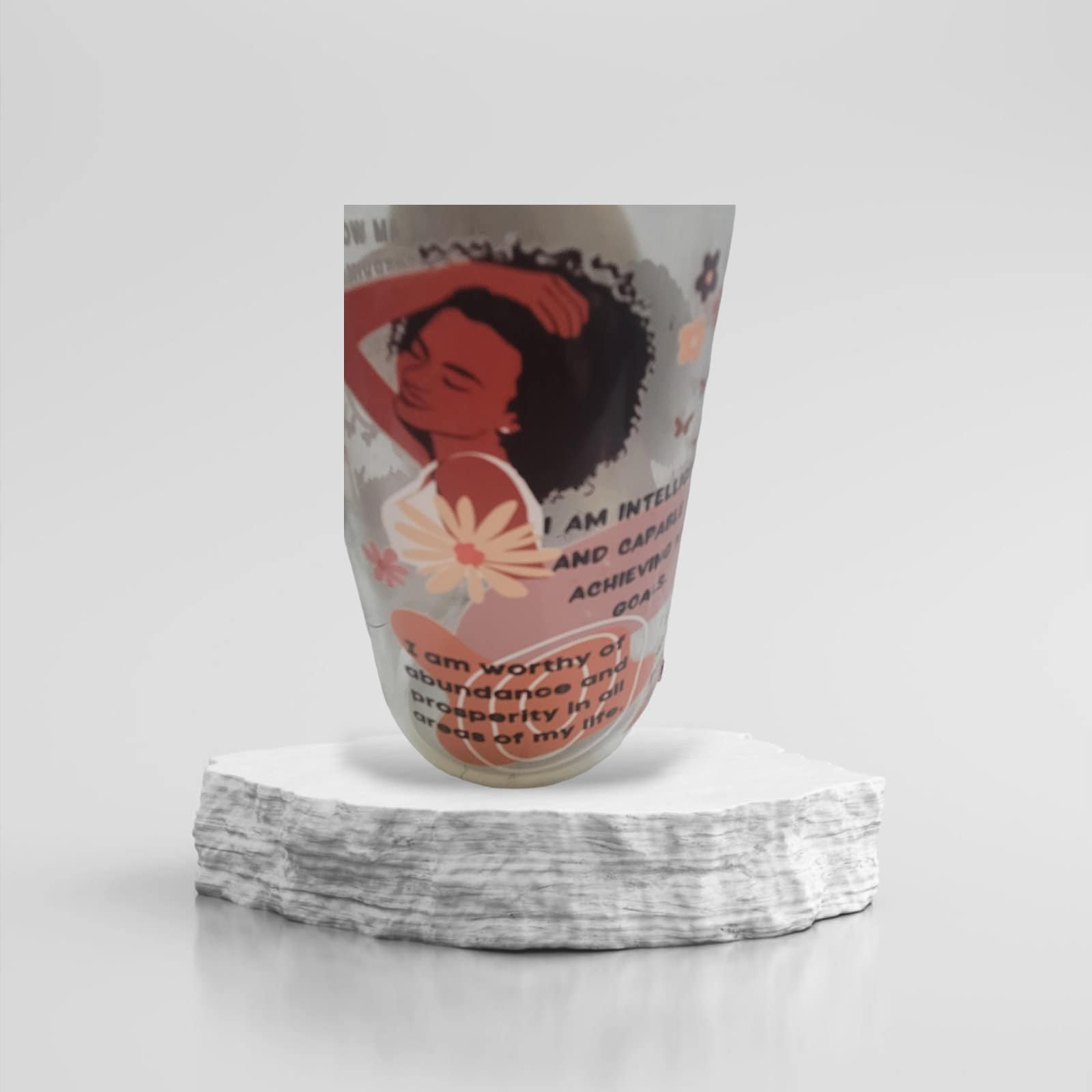 Inspirational,motivational,Glass Tumbler ,BeerCan,Glass,Ice Coffee Glass,Housewarming Gift, Afrocentric, Afro