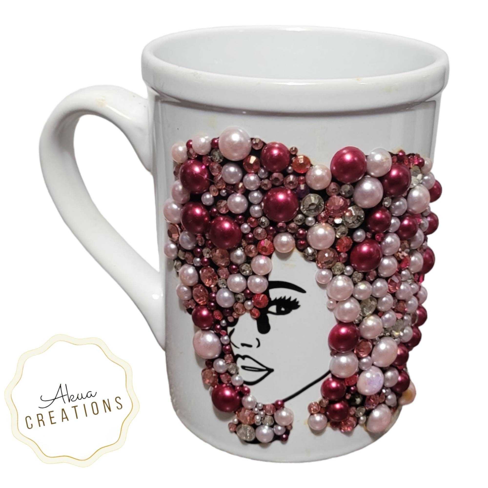Afrocentric Bling Coffee Mug, Afro American Coffee Mug,Black Woman Boss view 2