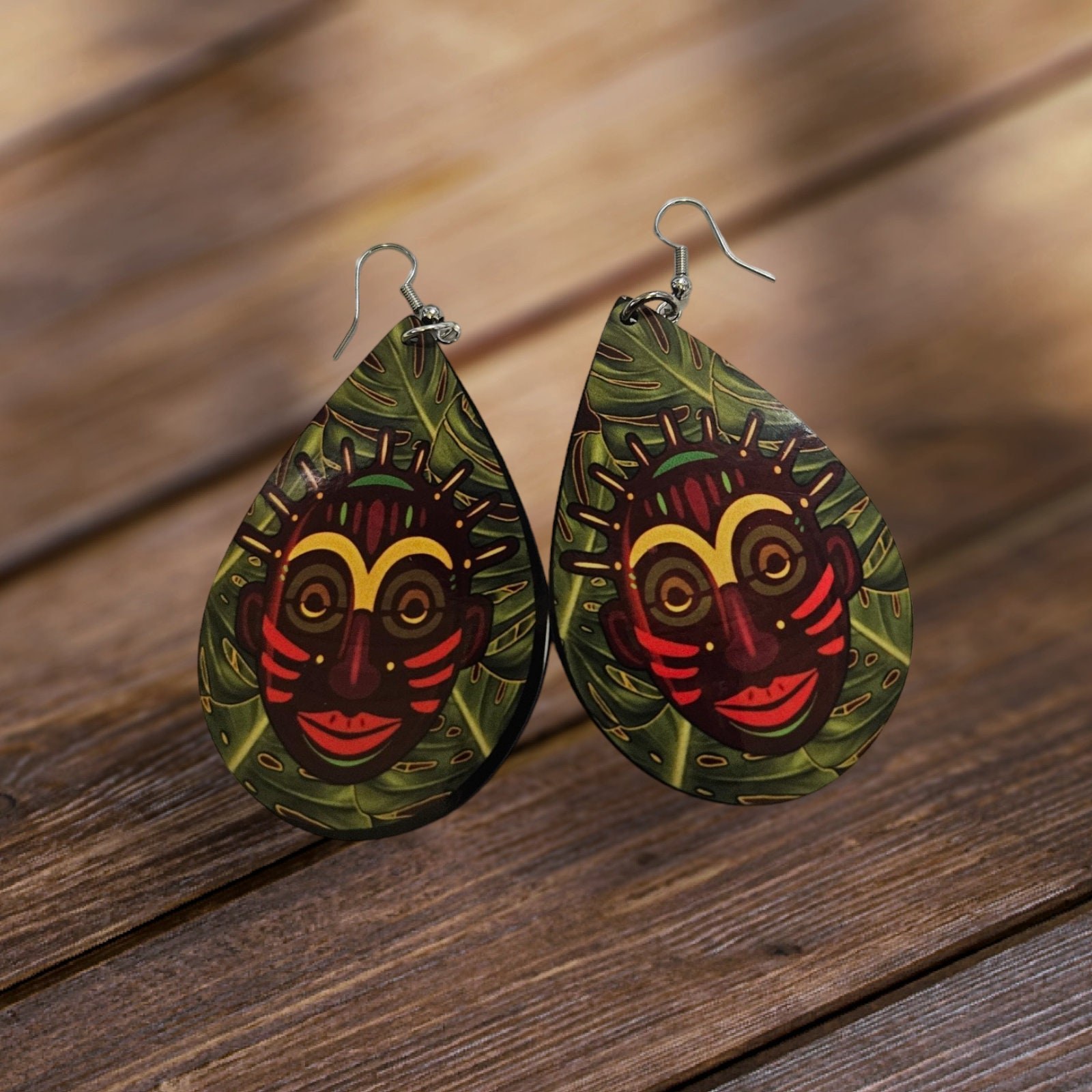 Afrocentric earrings, African prints Black Girl Magic,Teardrop Earrings