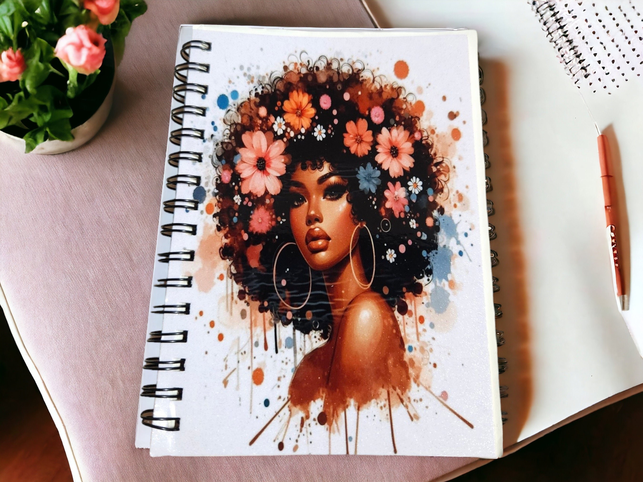 Afrocentric Handmade A6 Pocket Notebook,Black Girl Magic