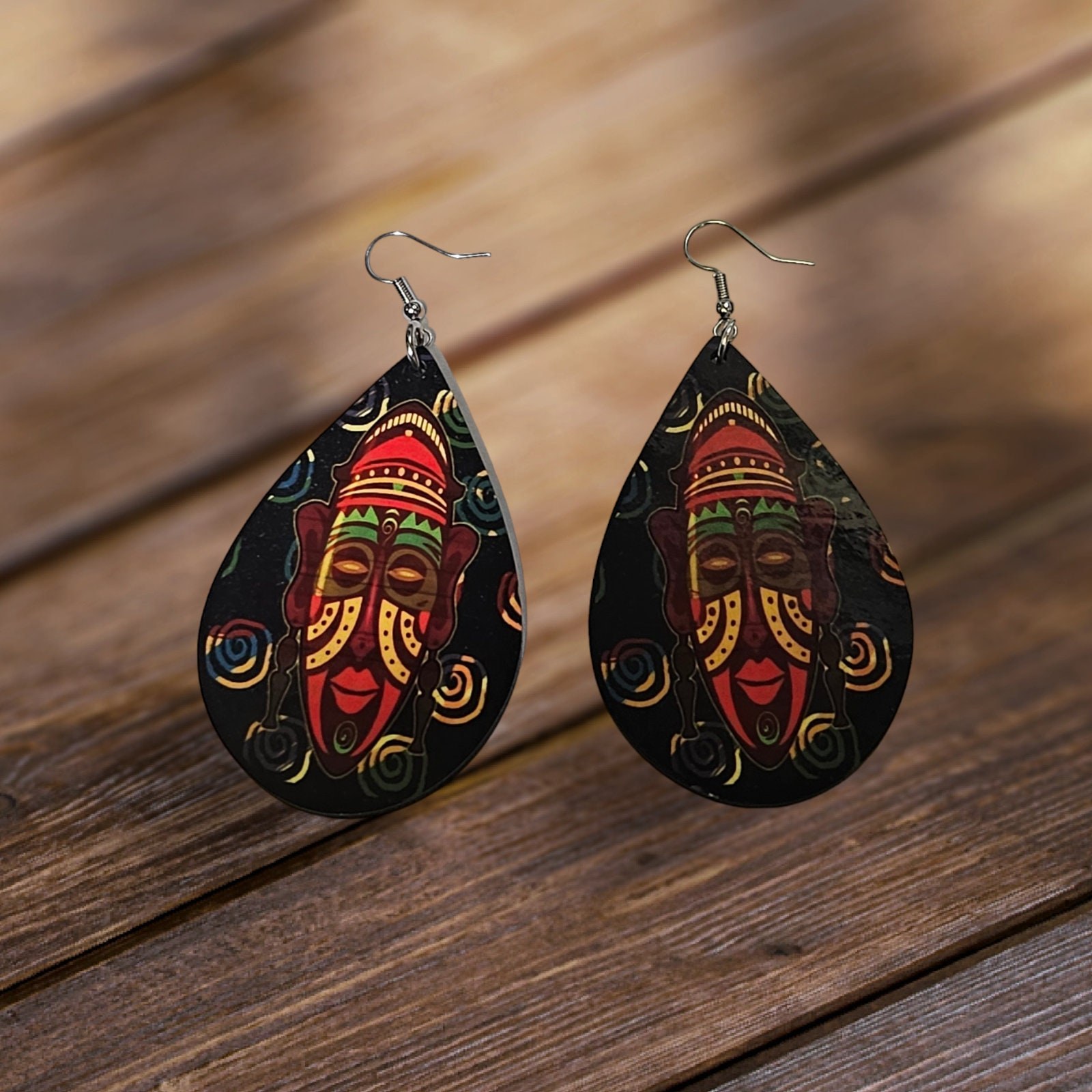 Afrocentric earrings, African prints Black Girl Magic,Teardrop Earrings
