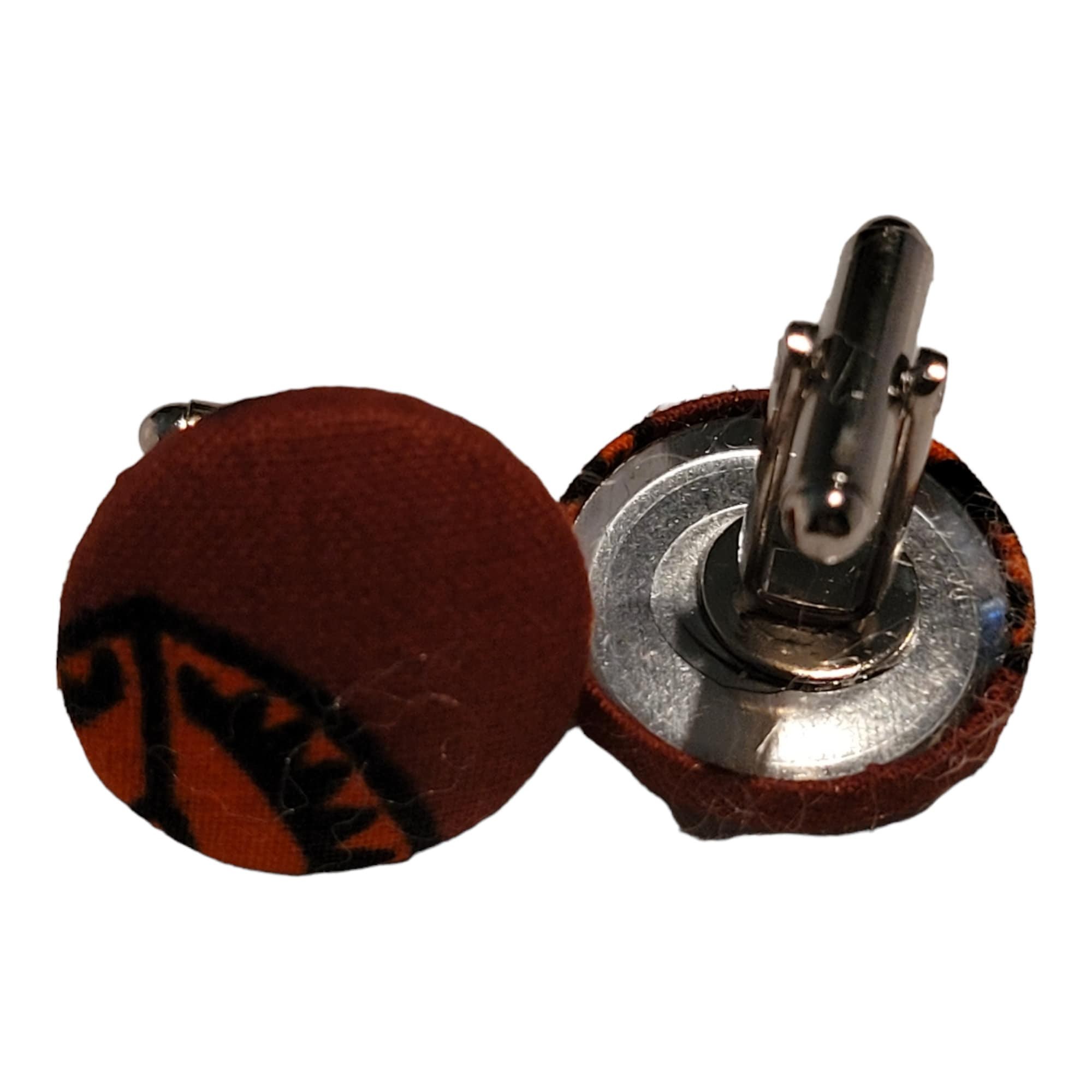 African Fabric Cufflinks,Father,Wedding,Groomsmen Cufflinks, Wedding Cufflinks view 2