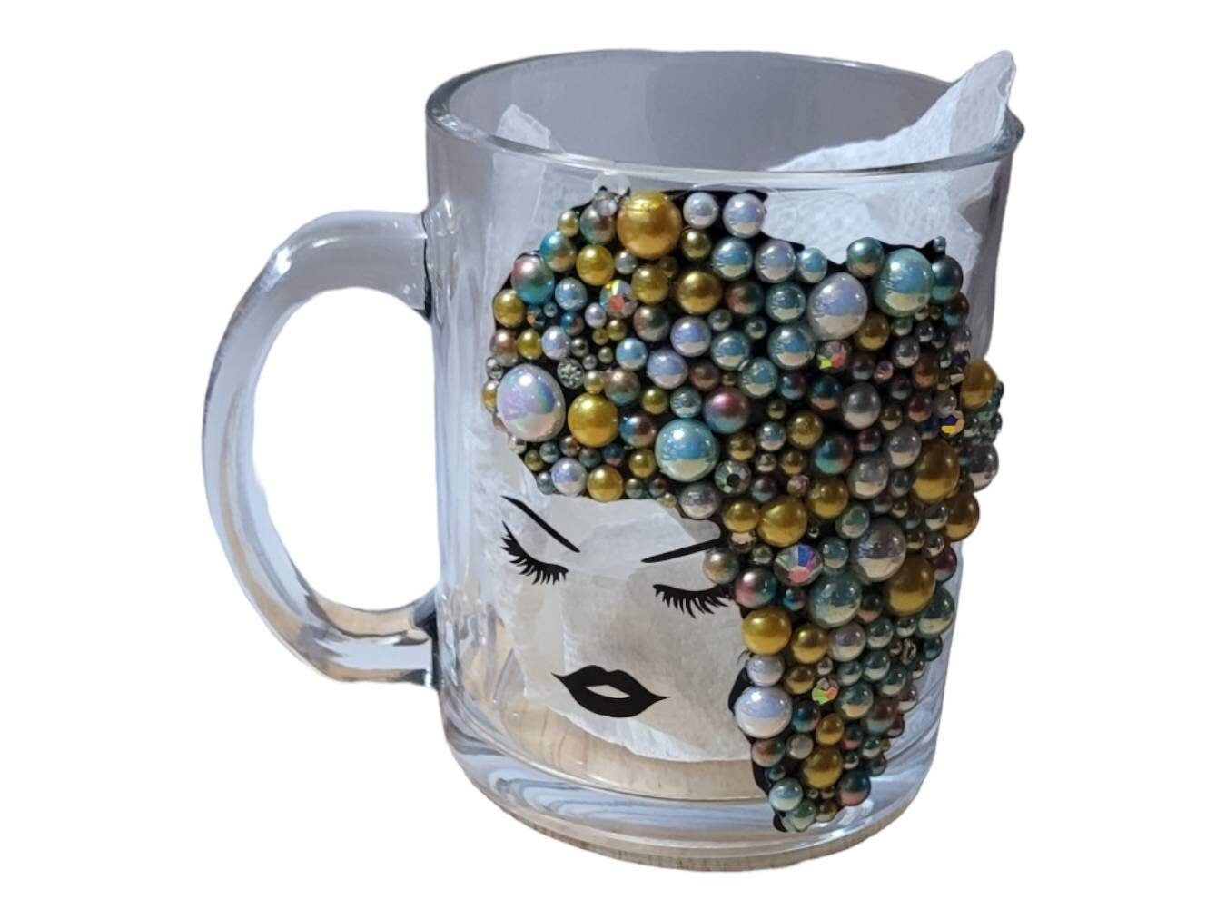 Black Girl Magic Coffee Mug, Melanin Ceramic Mug, Afrocentric Gift for Her, Black Woman Birthday Gift, Handmade Black Queen Mug view 2