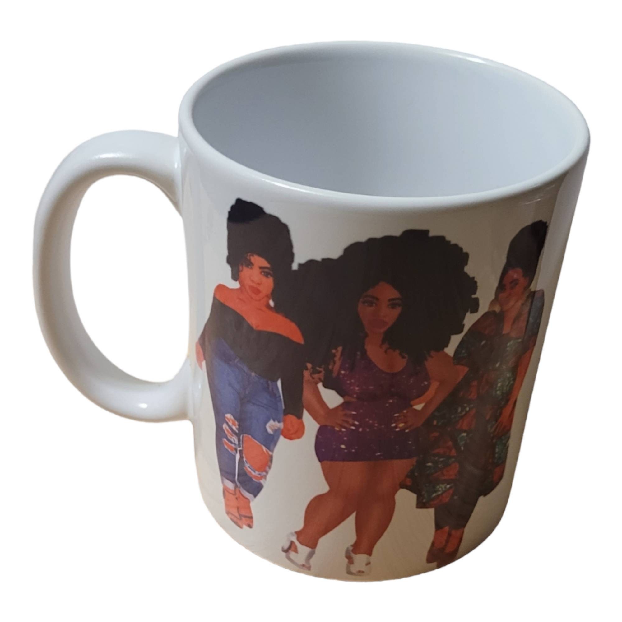 Sister/ friends Afrocentric Coffee Mug, Afro American Coffee Mug,Black Woman Boss view 2