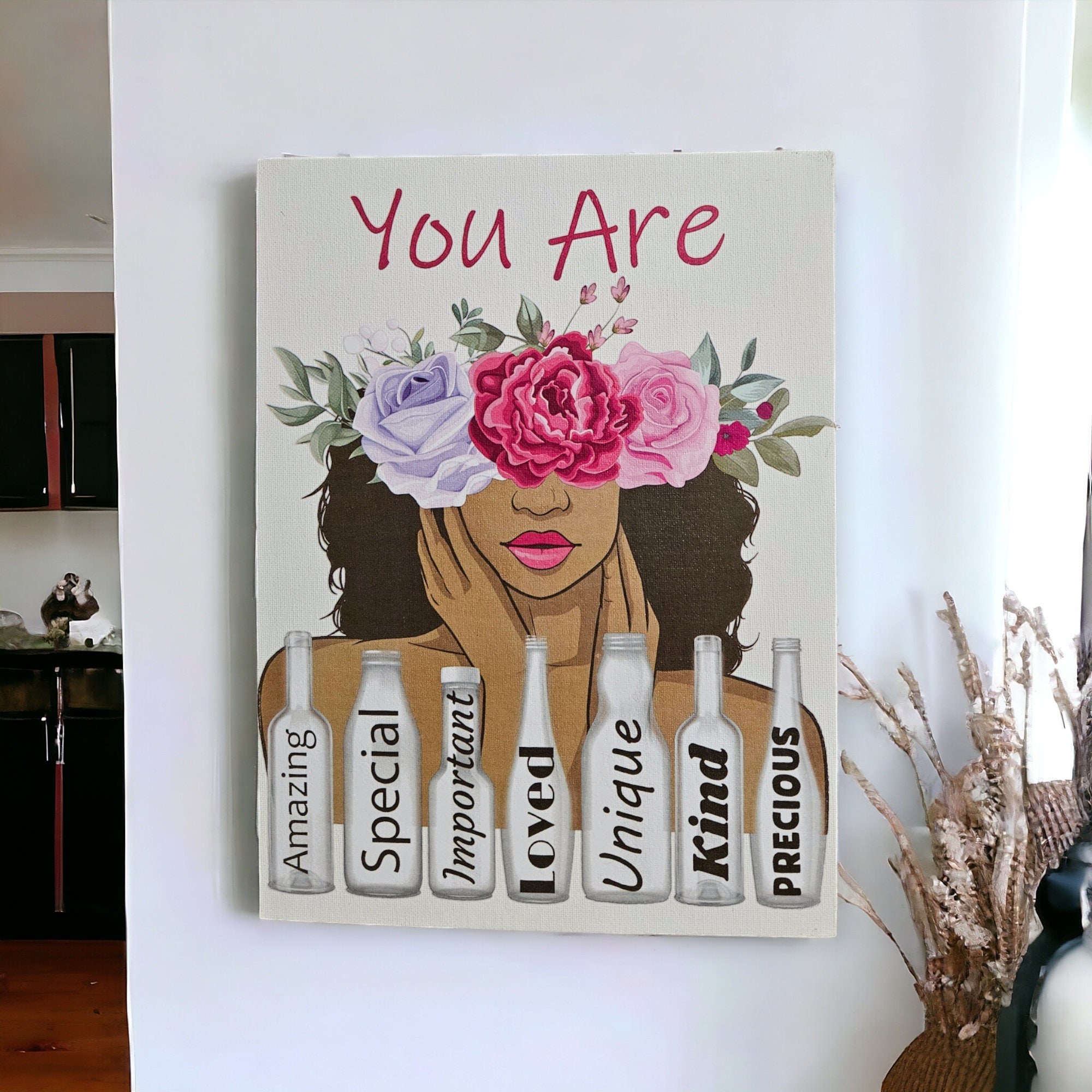 Afrocentric canvas Art,Proud to be me A celebration of identity and love view 2
