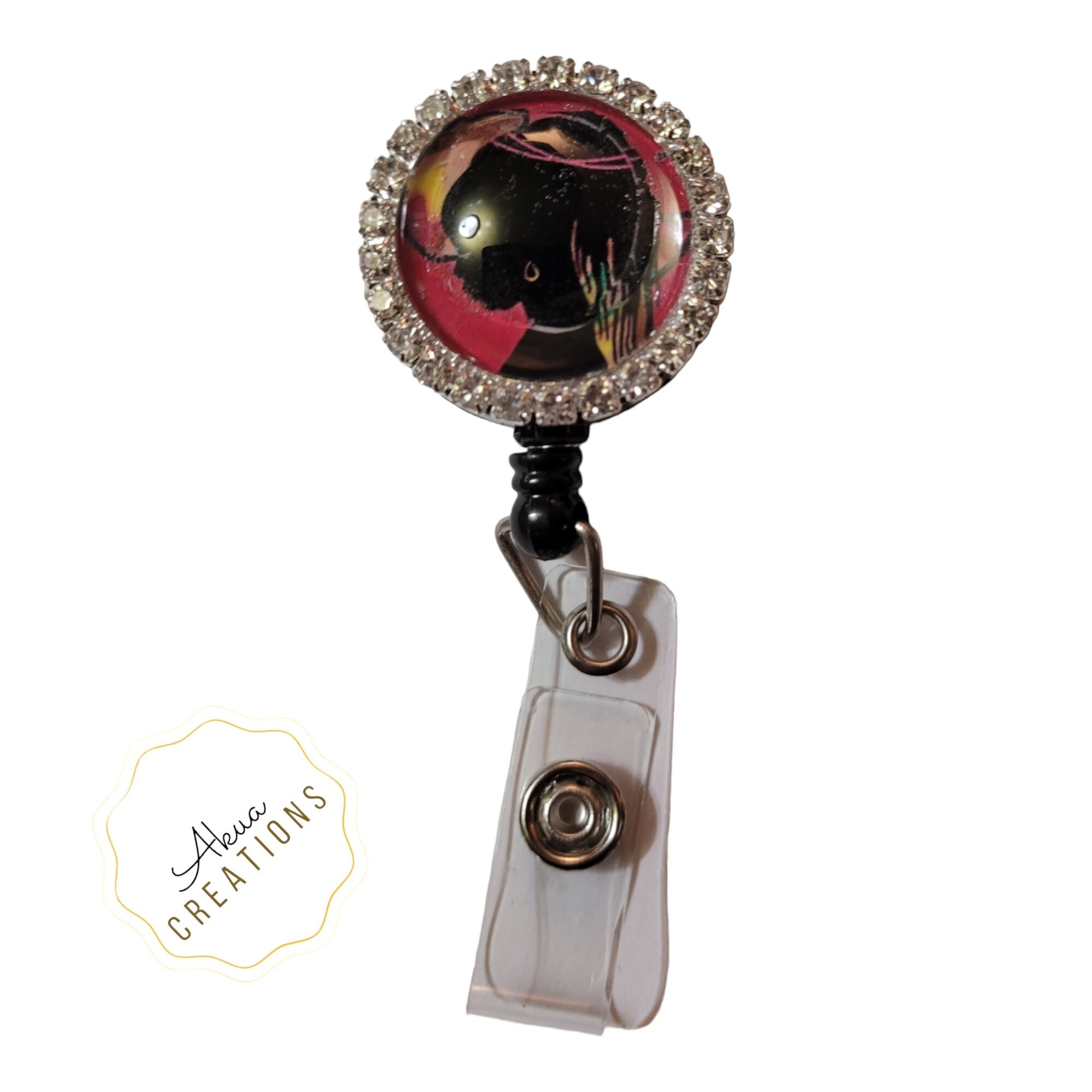 Afrocentric Woman ,African Woman, Badge Reels,Melanin,Badge,Afro woman