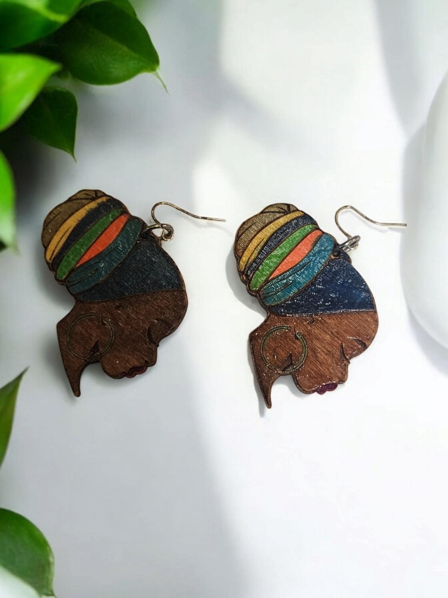 Afrocentric Woman Wood Earrings Africa Wooden Earrings,Post Earrings