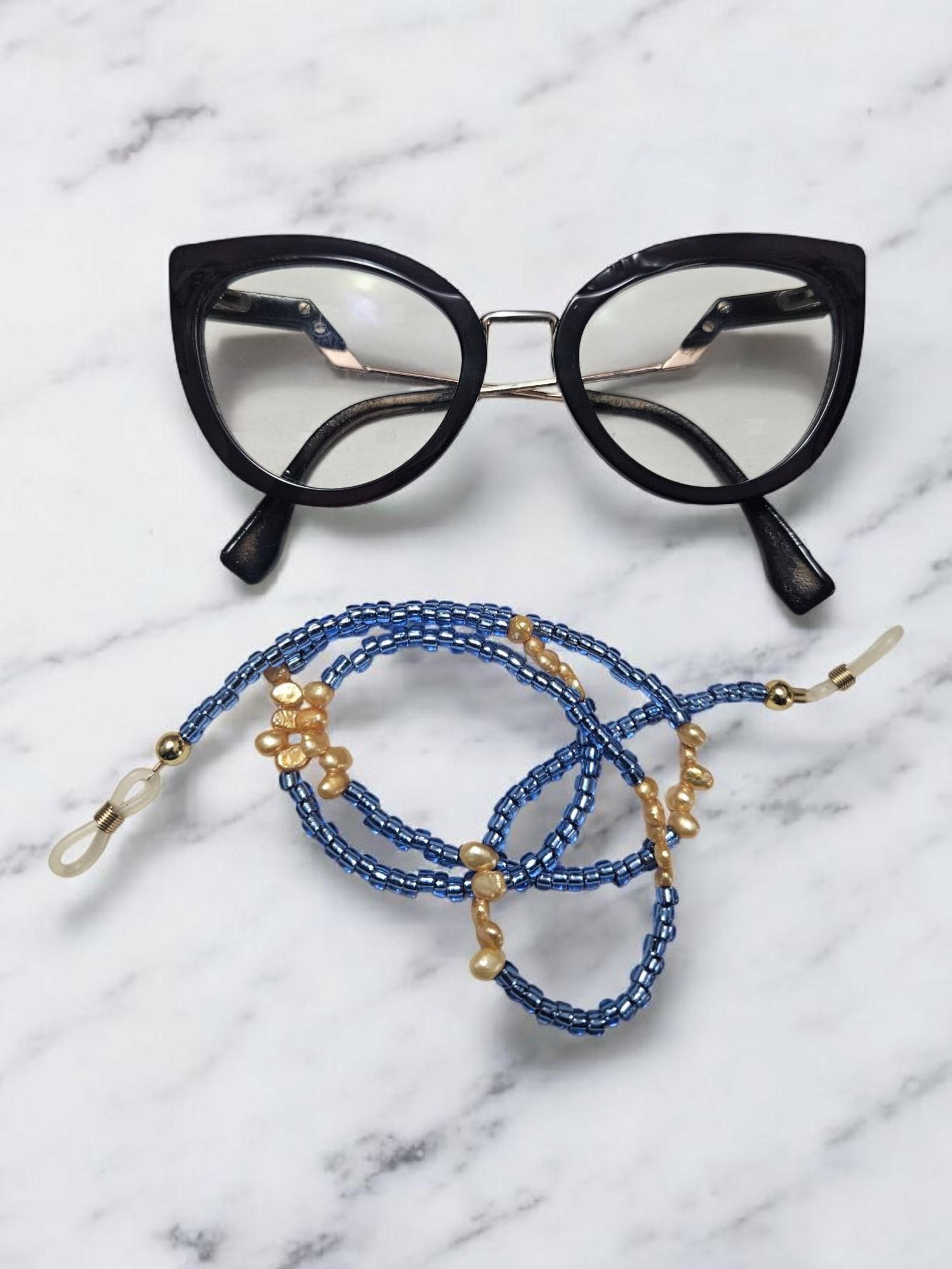 Elegant Beaded Eyeglass Chain – Stylish Glasses Holder for Women | Handmade Eyewear Accessory view 2