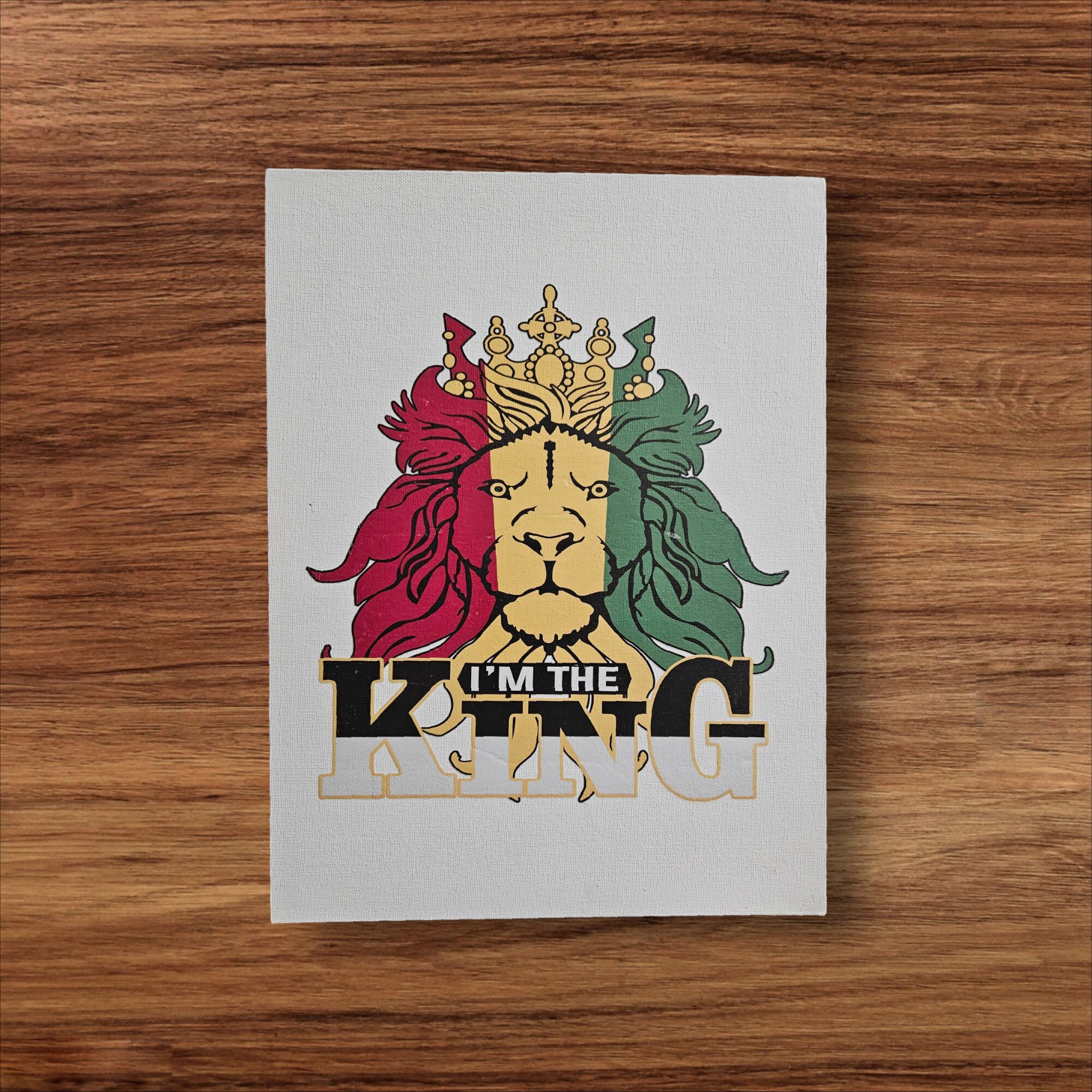 Afrocentric canvas Art,KING A celebration of identity and love,Black King view 3