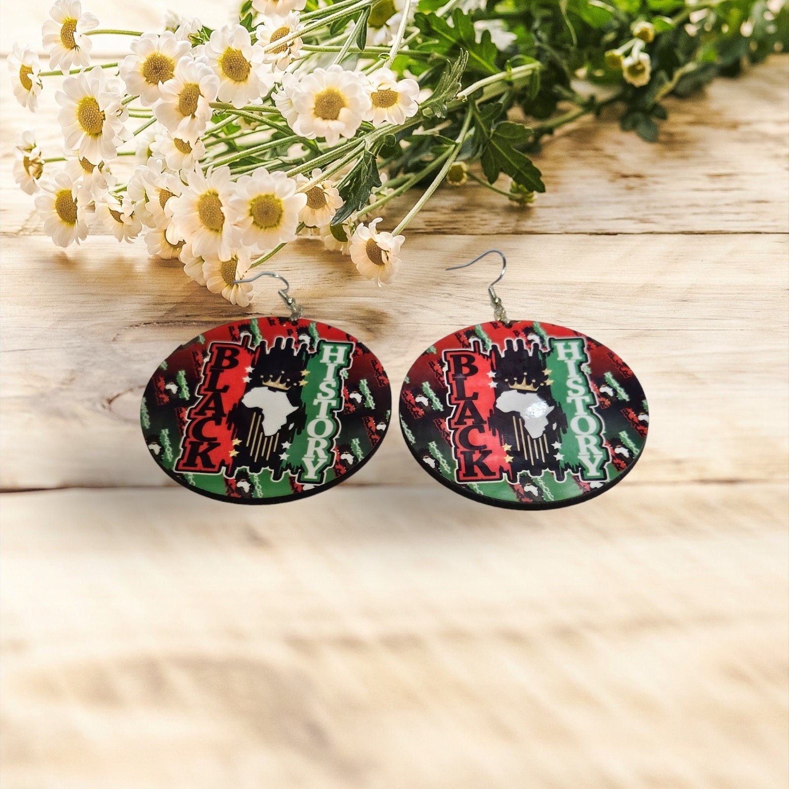 I am Black History Bold Statements, Bright Colors: Afrocentric Hoop Earrings , Afrocentric earrings , Afrocentric Jewelry, African Earrings