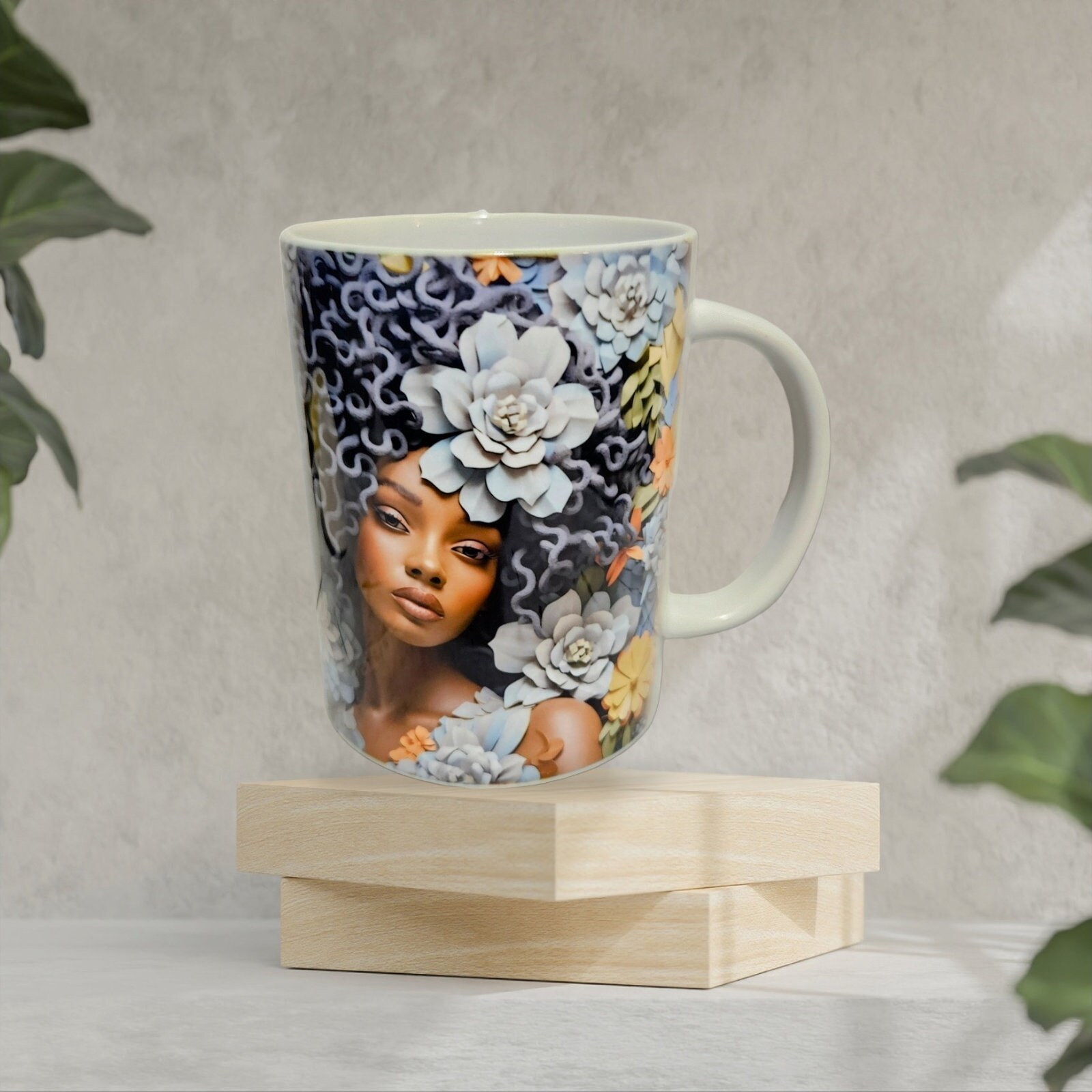 Sip in Style: 3D Afrocentric Elegance Mug - Elevate Your Coffee Experience!", Afro American Coffee Mug,Black Woman Boss