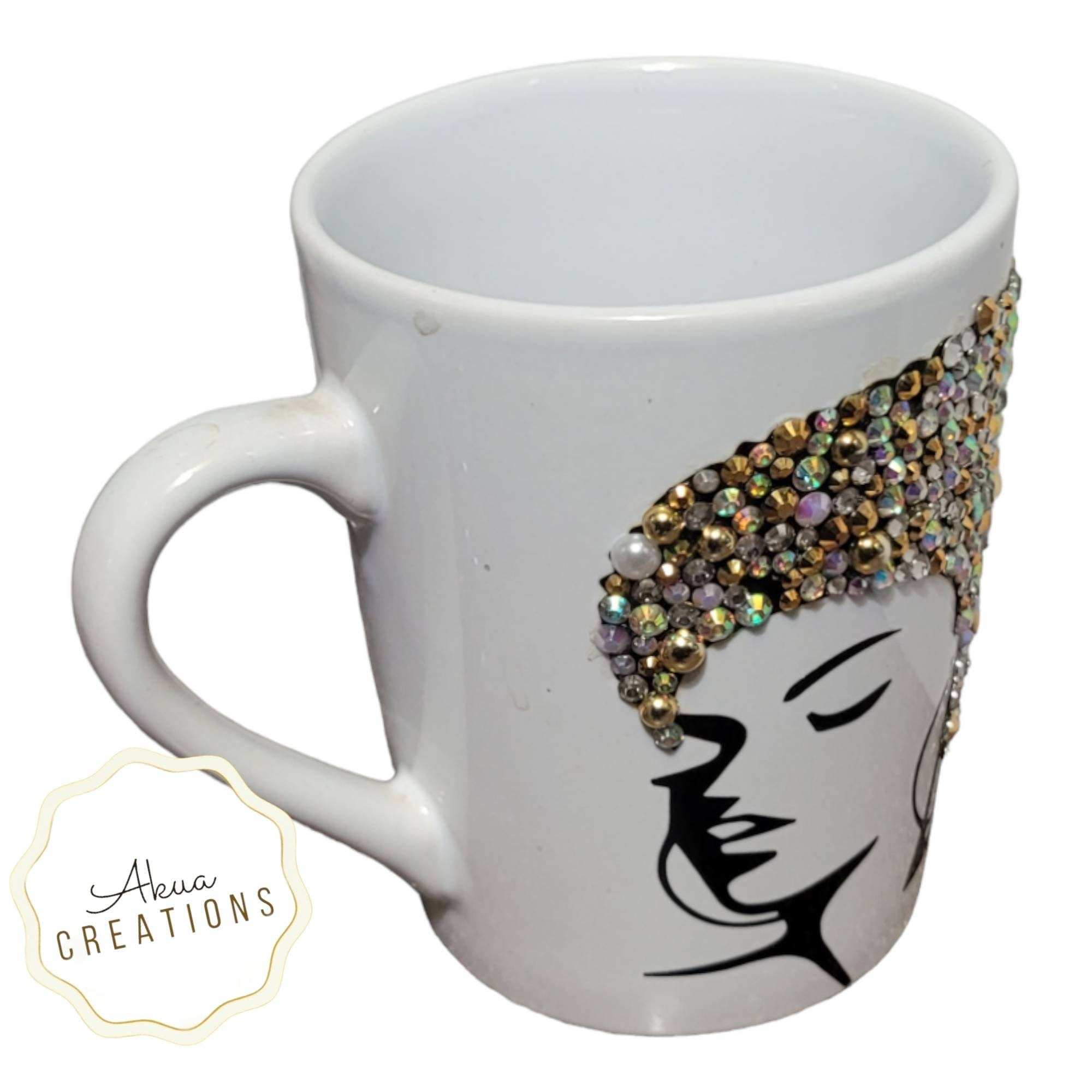 Afrocentric Bling Coffee Mug, Afro American Coffee Mug,Black Woman Boss. Ready to Ship view 2