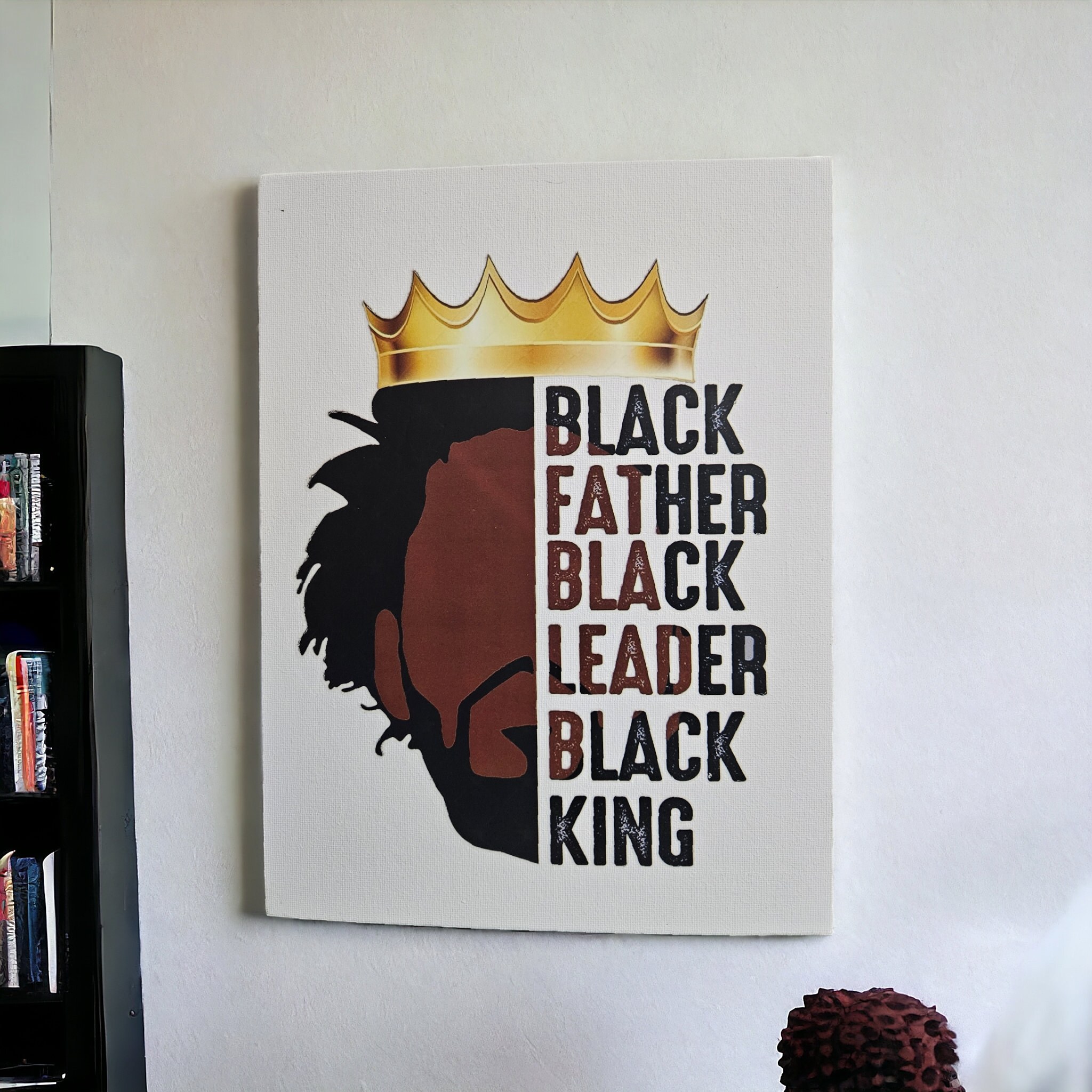 Afrocentric canvas Art,Black Father , view 2