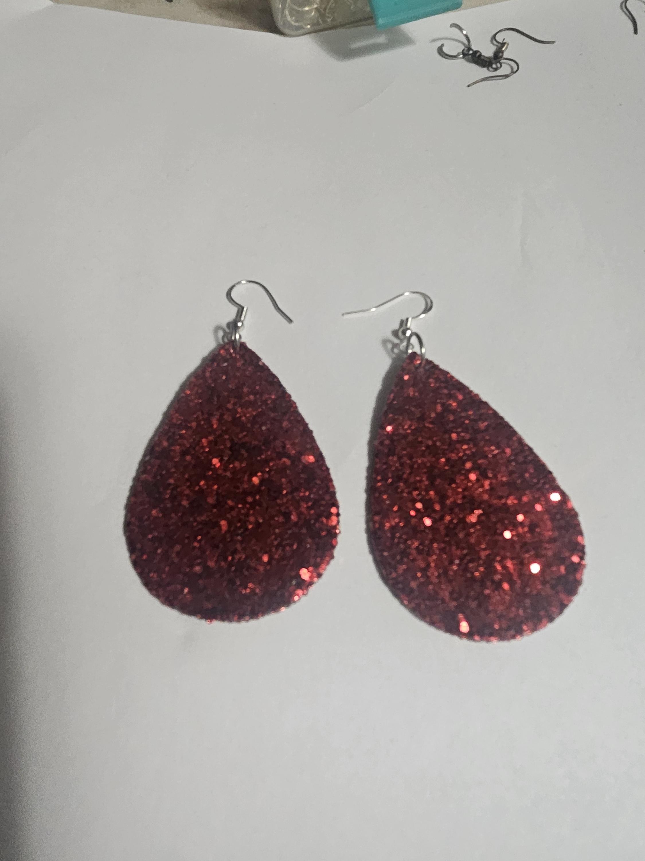 Glitter Tear Drop Earrings view 4