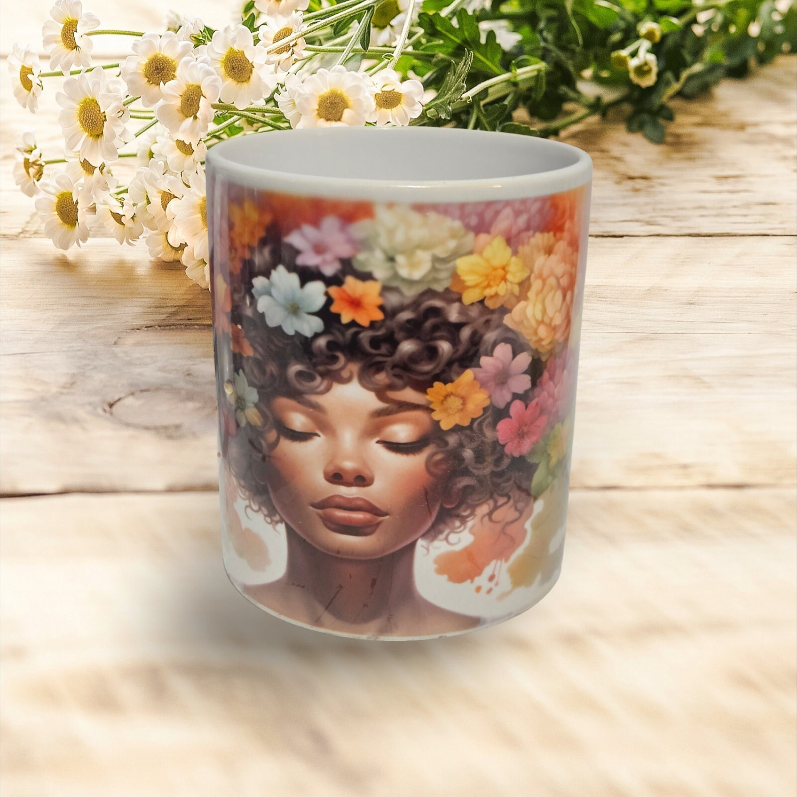 Sip in Style: 3D Afrocentric Elegance Mug - Elevate Your Coffee Experience!", Afro American Coffee Mug,Black Woman Boss,Free matching coaste