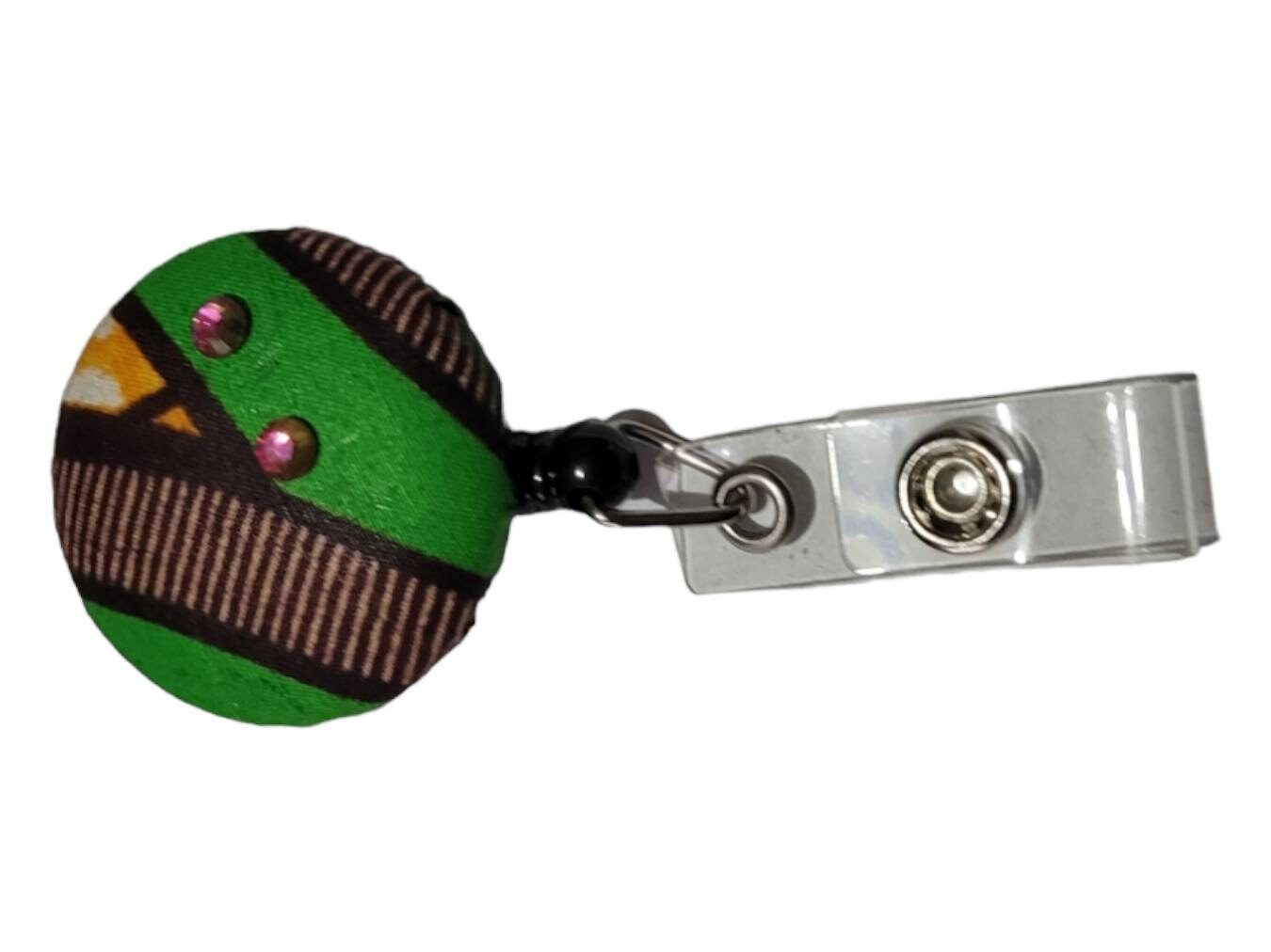Afrocentric Fabric Badge Reels,Melanin,Badge,Afro woman view 2