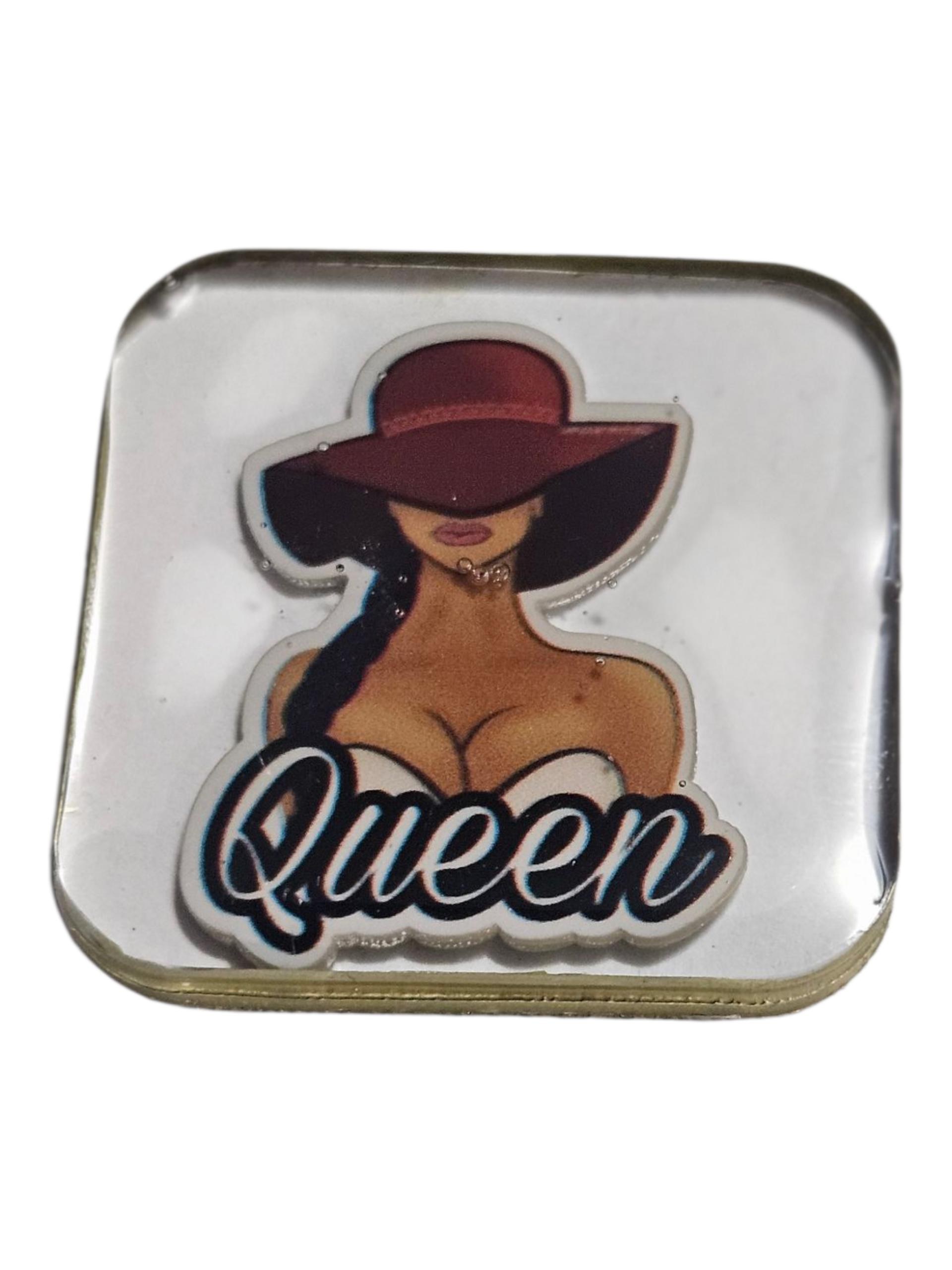 Queen Afrocentric Resin Lapel Pin