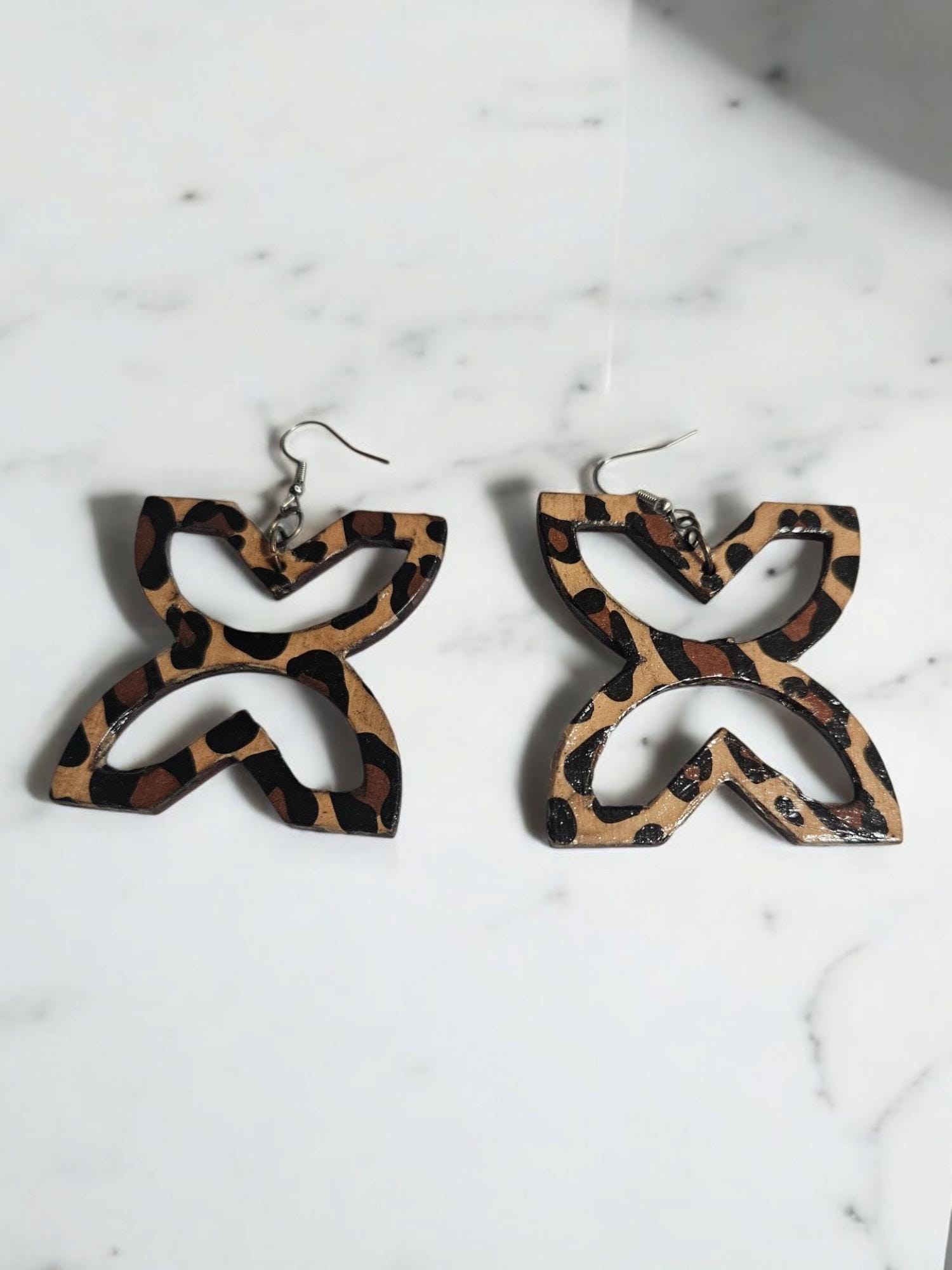 Fawohodie Adinkra Symbol Dangle Earrings, Ethnic Earring view 2
