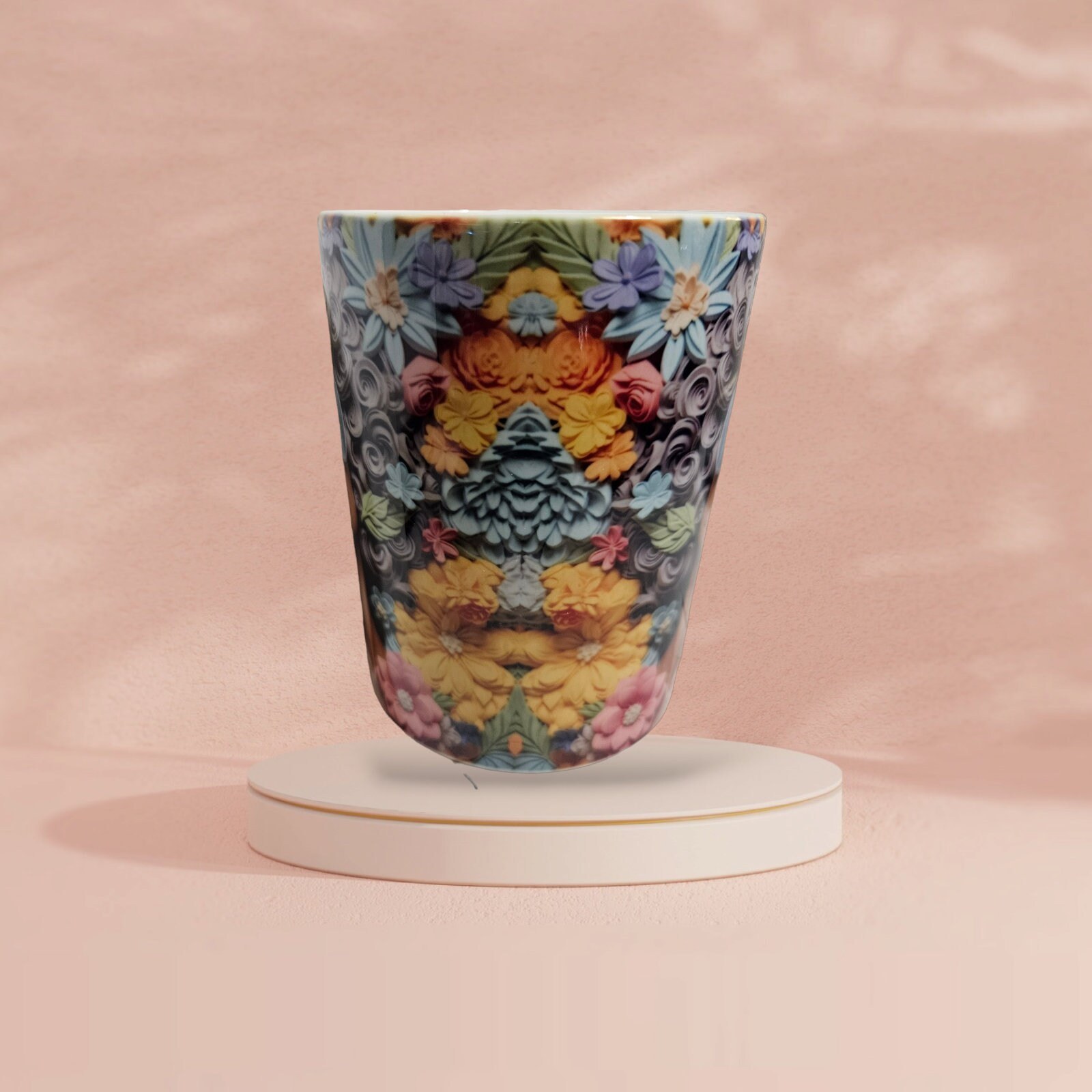 Sip in Style: 3D Afrocentric Elegance Mug - Elevate Your Coffee Experience!", Afro American Coffee Mug,Black Woman Free Matching Coaster view 3