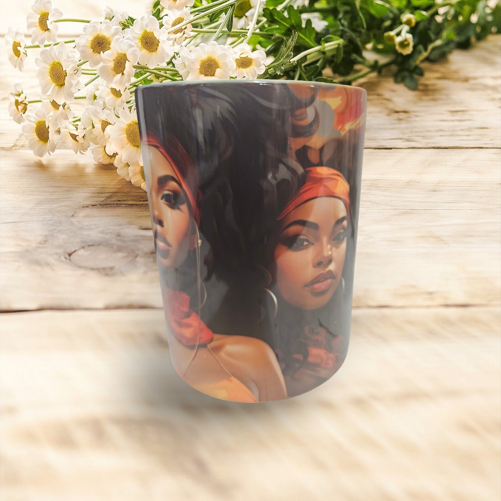 Sip in Style: 3D Afrocentric Elegance Mug - Elevate Your Coffee Experience!", Afro American Coffee Mug,Black Woman Boss,Free coaster
