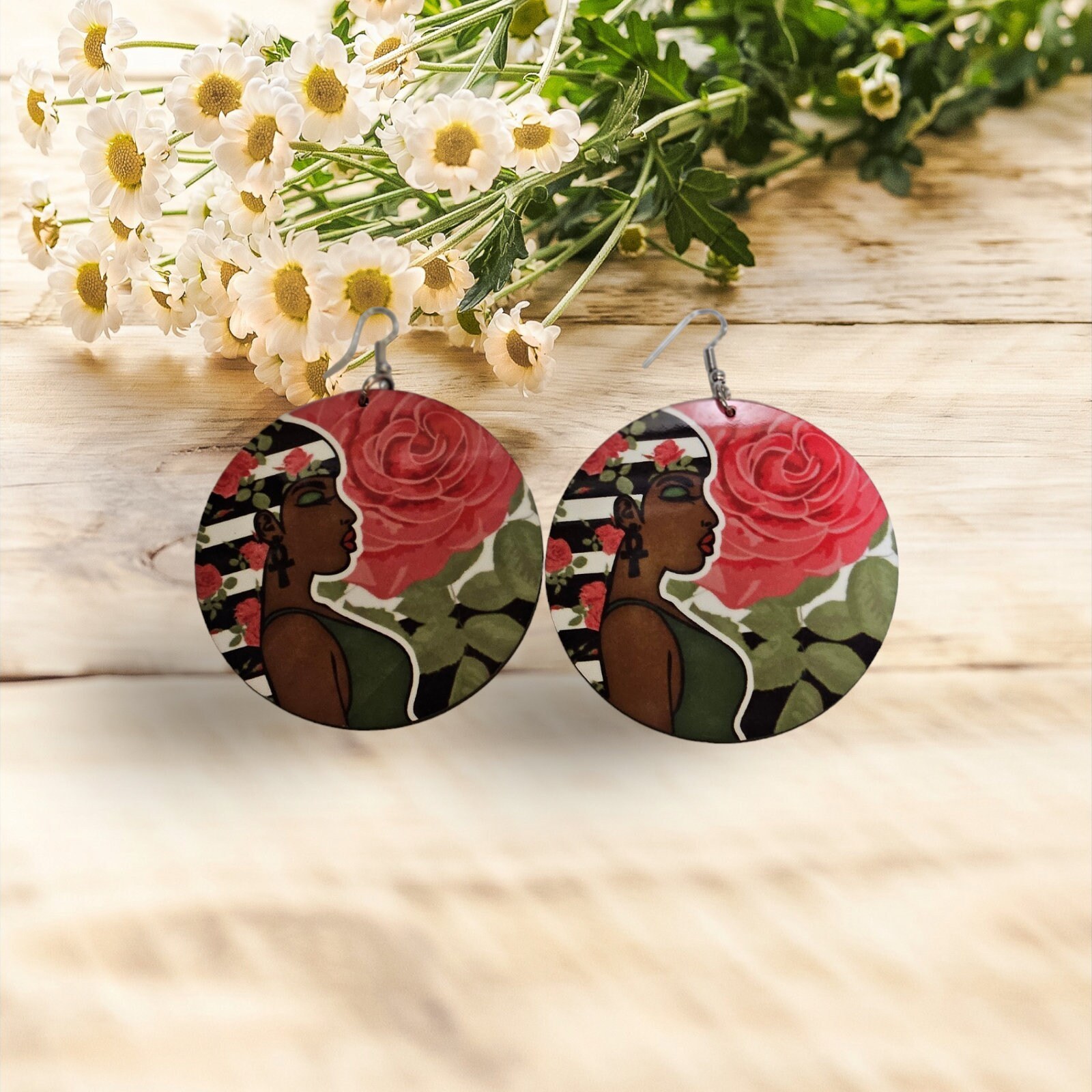 Afrocentric Statement Earrings,Oversize Earrings,Egyptian, view 3