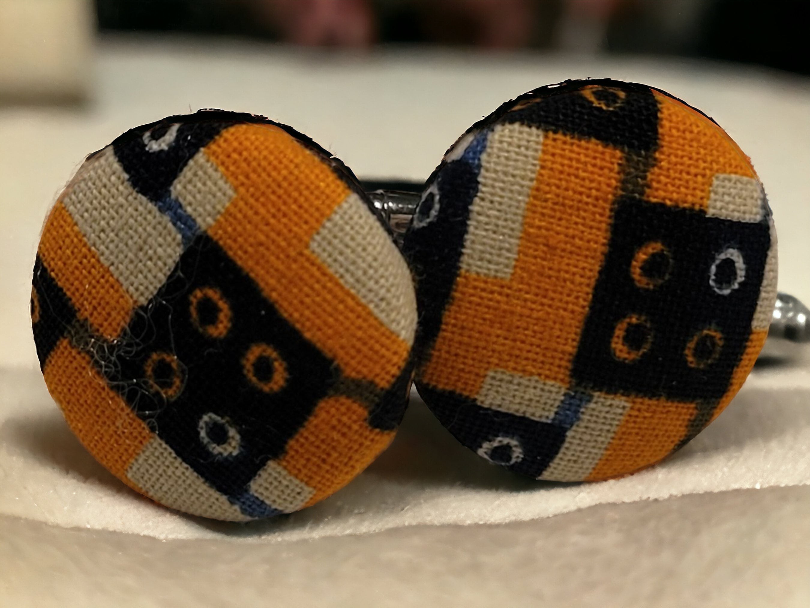 African Fabric Cufflinks,Father,Wedding,Groomsmen Cufflinks, Wedding Cufflinks view 3