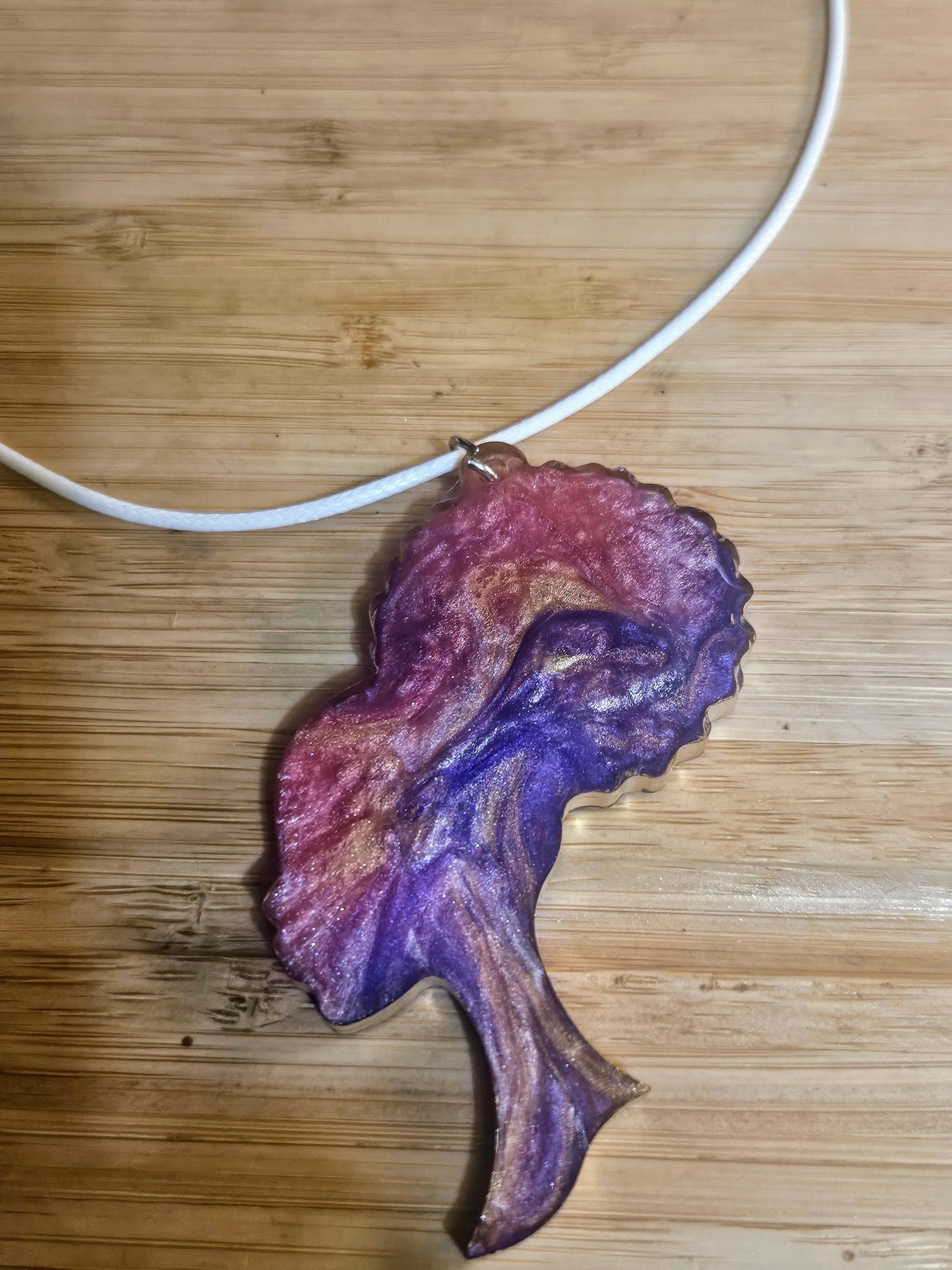 Handmade Afro Woman Resin Necklace